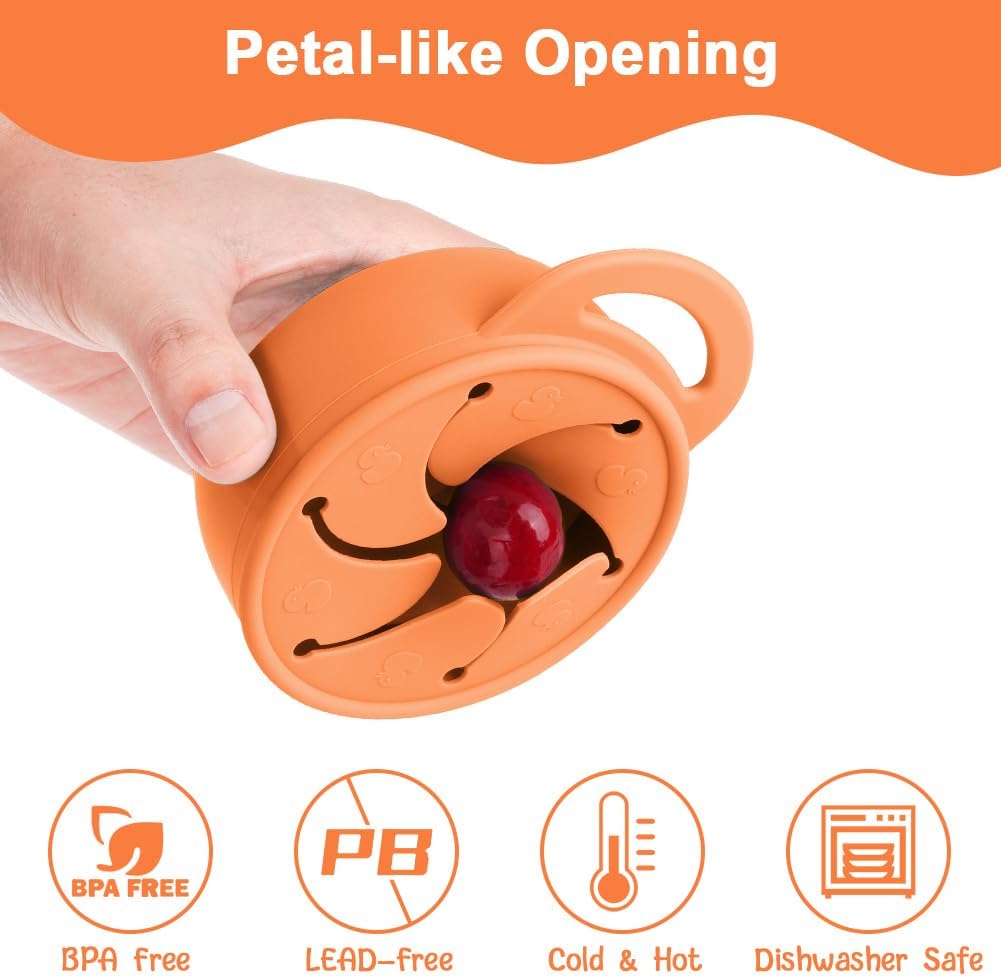 Thumbnail 3 de Vicloon Collapsible Silicone Baby Snack Cup (Orange)