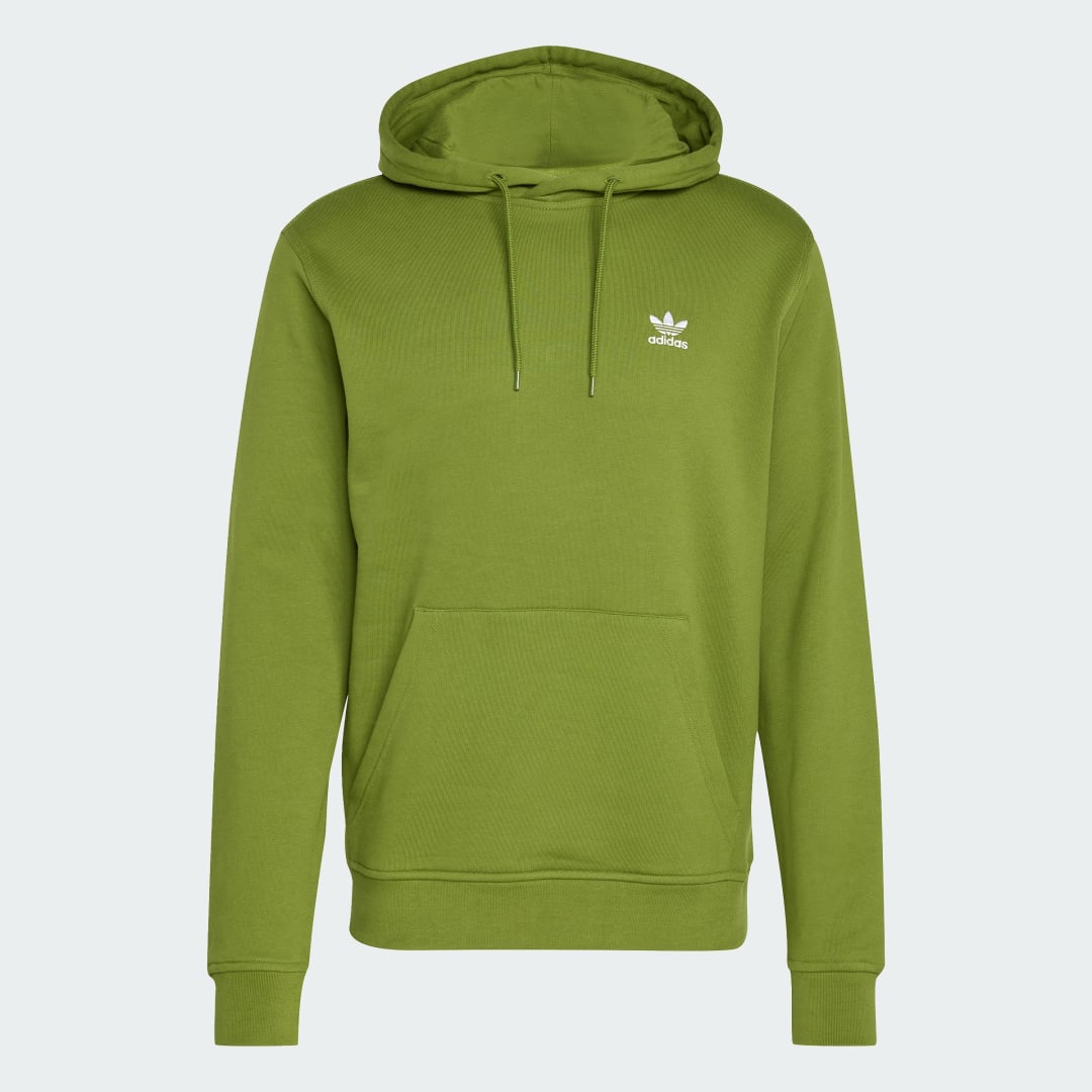Detalle 2 de Sudadera con capucha Trefoil Essentials French Terry de Adidas – Verde