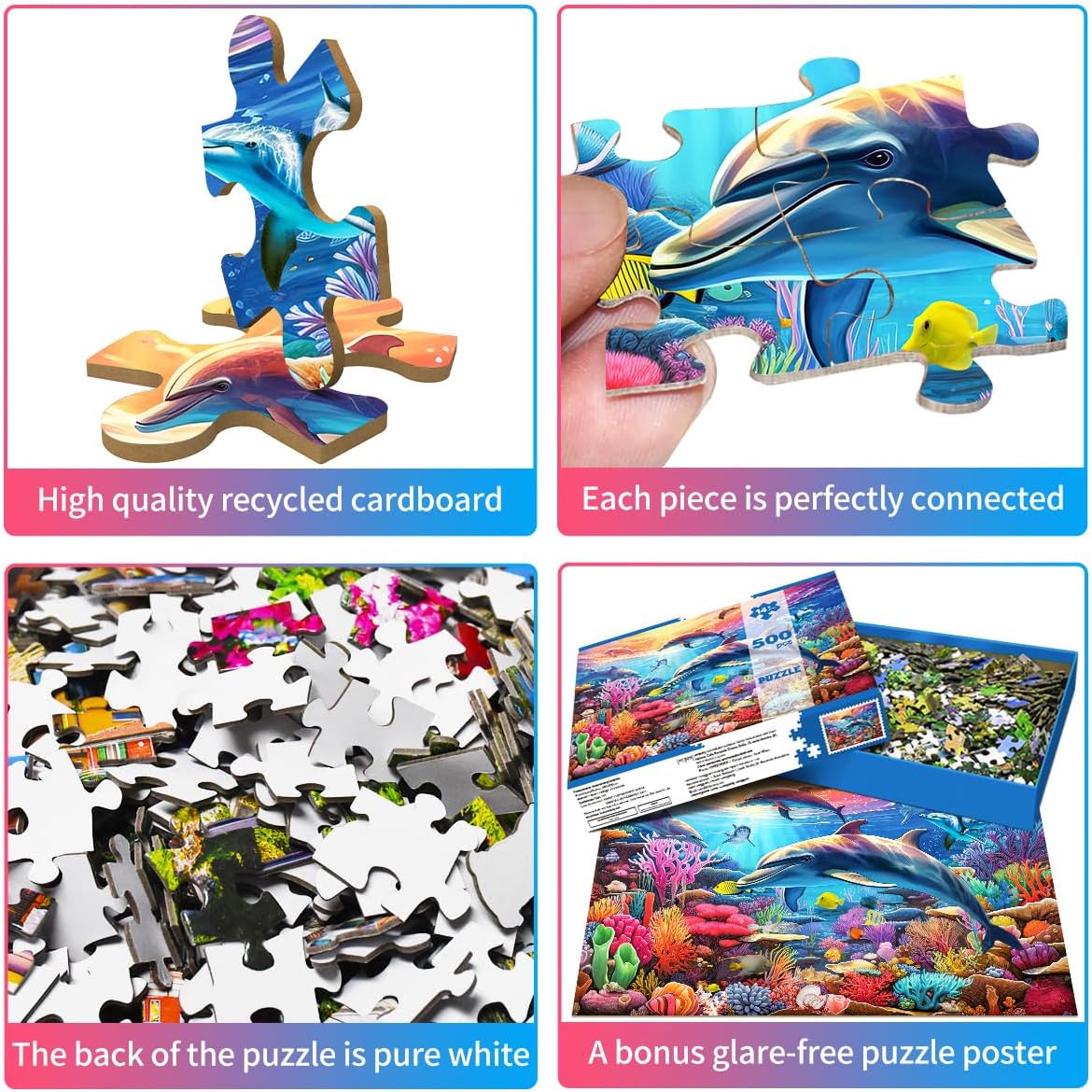 Detalle de Puzzle 500 Teile für Erwachsene – klassisches Lernspiel mit Labor-Motiv, Wandbild nach dem Lösen