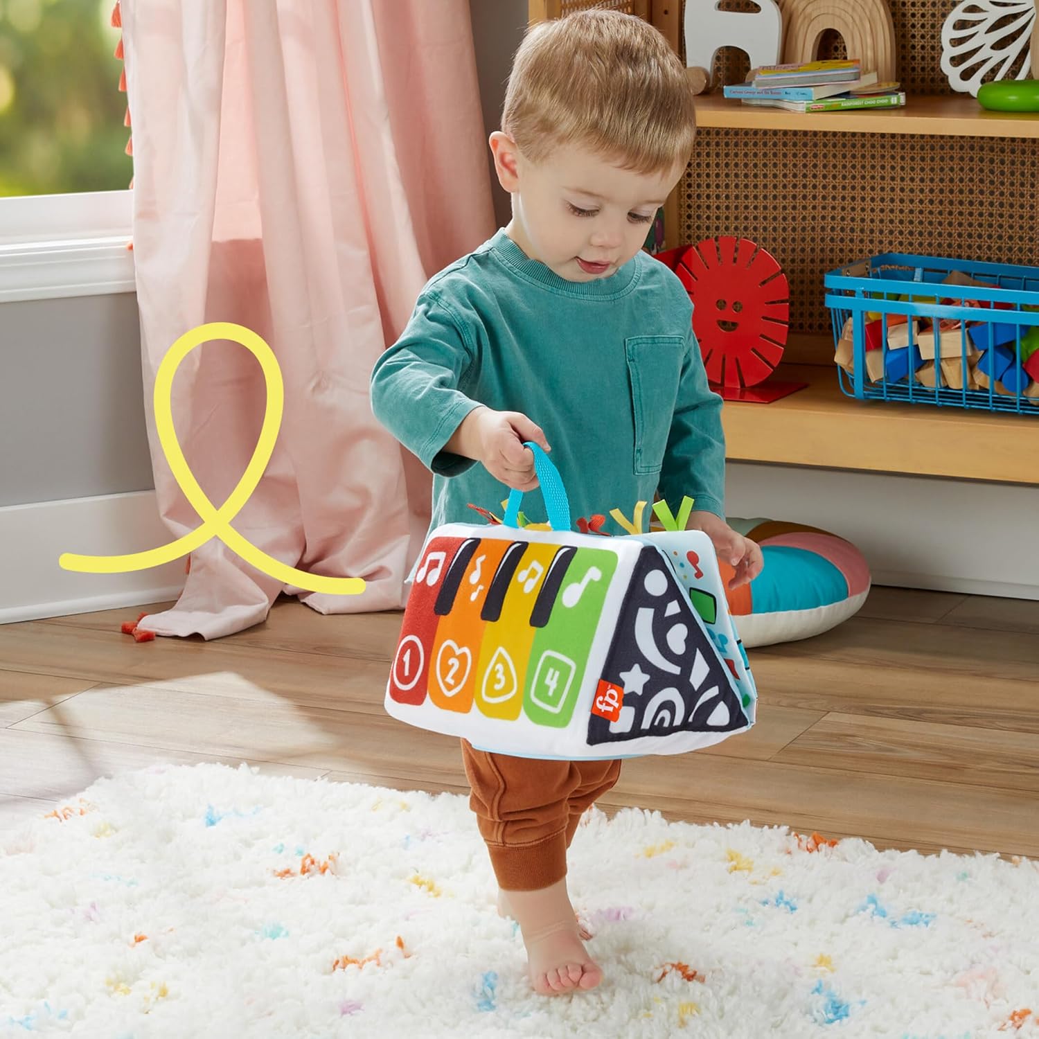Thumbnail 3 de Fisher-Price Kick & Play Piano: peluche interactivo para bebés 🎹