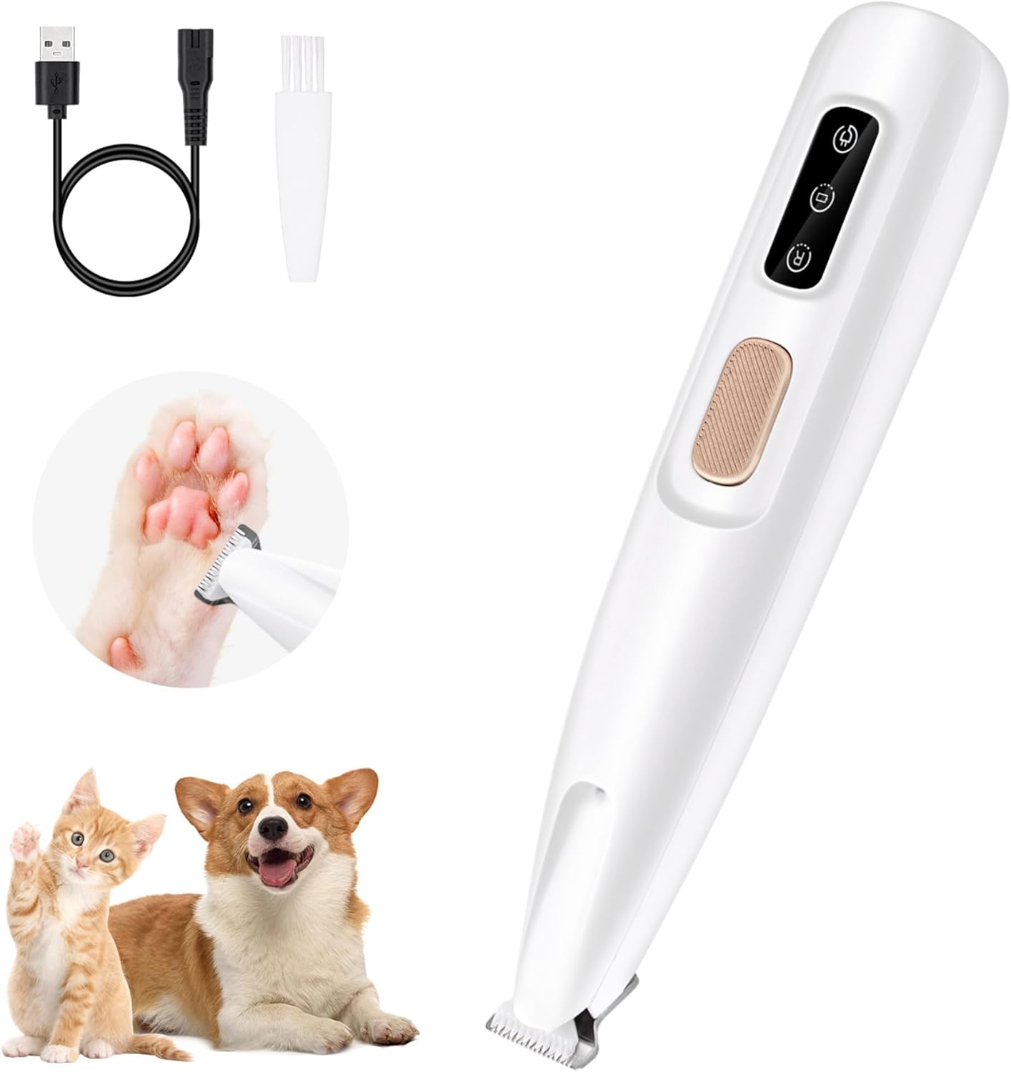 Detalle de Mcbazel Pet Paws Trimmer with LED Light (Rechargeable, Waterproof) for Eyes, Face, Ears & Small Areas