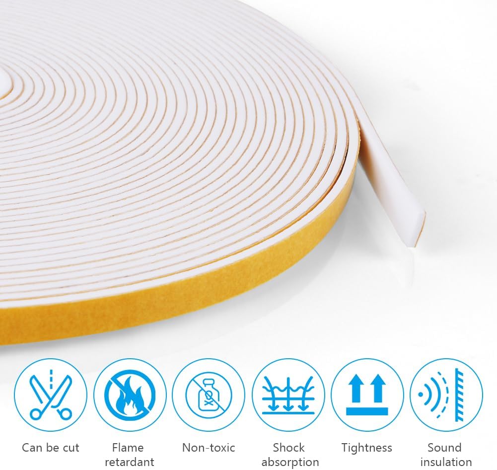 Thumbnail 1 de flintronic Nastro autoadesivo in schiuma (2 rotoli) da guarnizione per porte e finestre