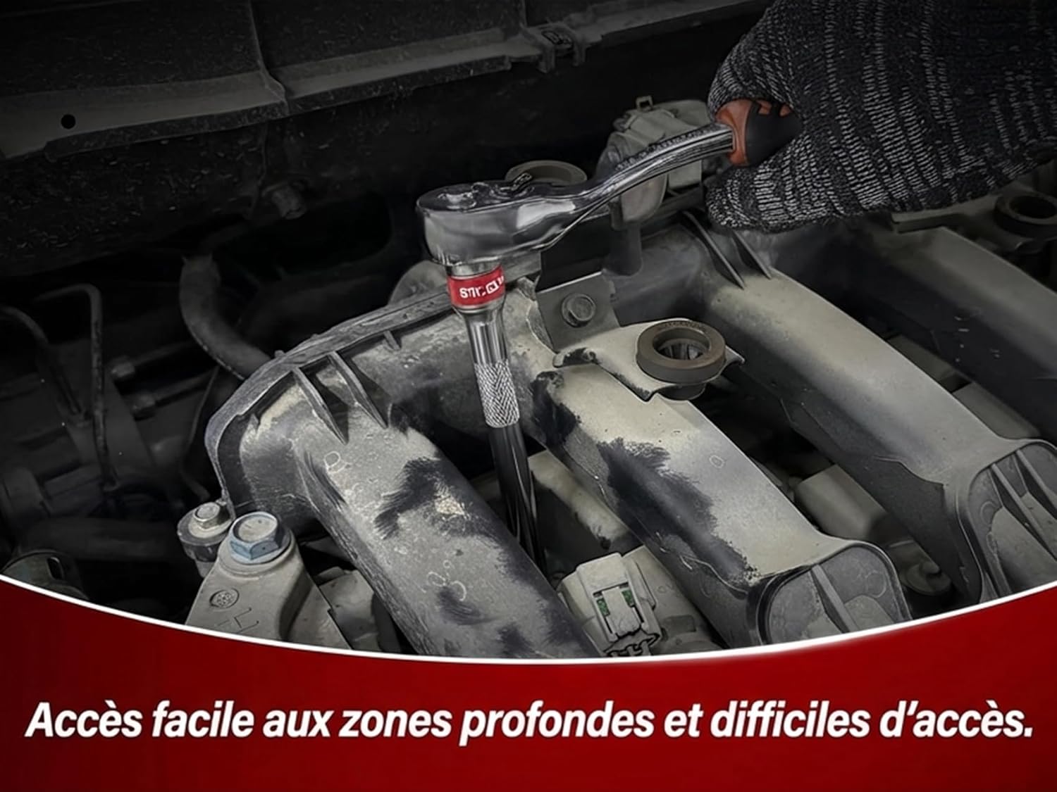 Thumbnail 5 de BILITOOLS – Jeu de 7 rallonges 1/4" avec joint Cardan et adaptateurs (75/150/225/300 mm) en acier Cr-V