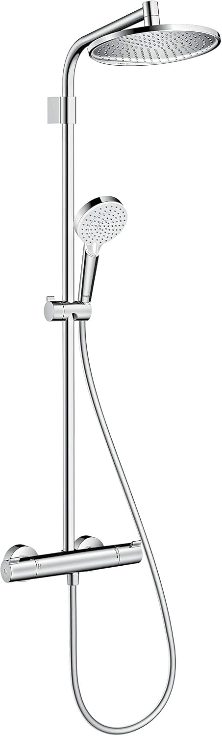 Detalle de Hansgrohe Crometta S – Colonne de douche thermostatique avec pomme de tête 240 mm et douchette 100 mm