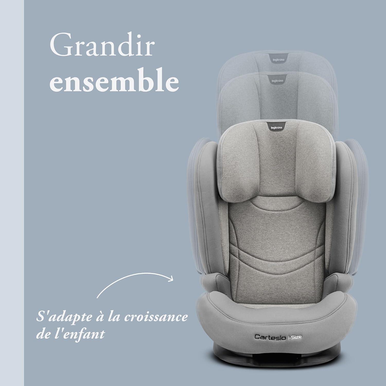 Detalle de Siège auto Inglesina Cartesio i-Size, Isofix – pour enfants de 3 à 12 ans (100–150 cm) Moon Grey