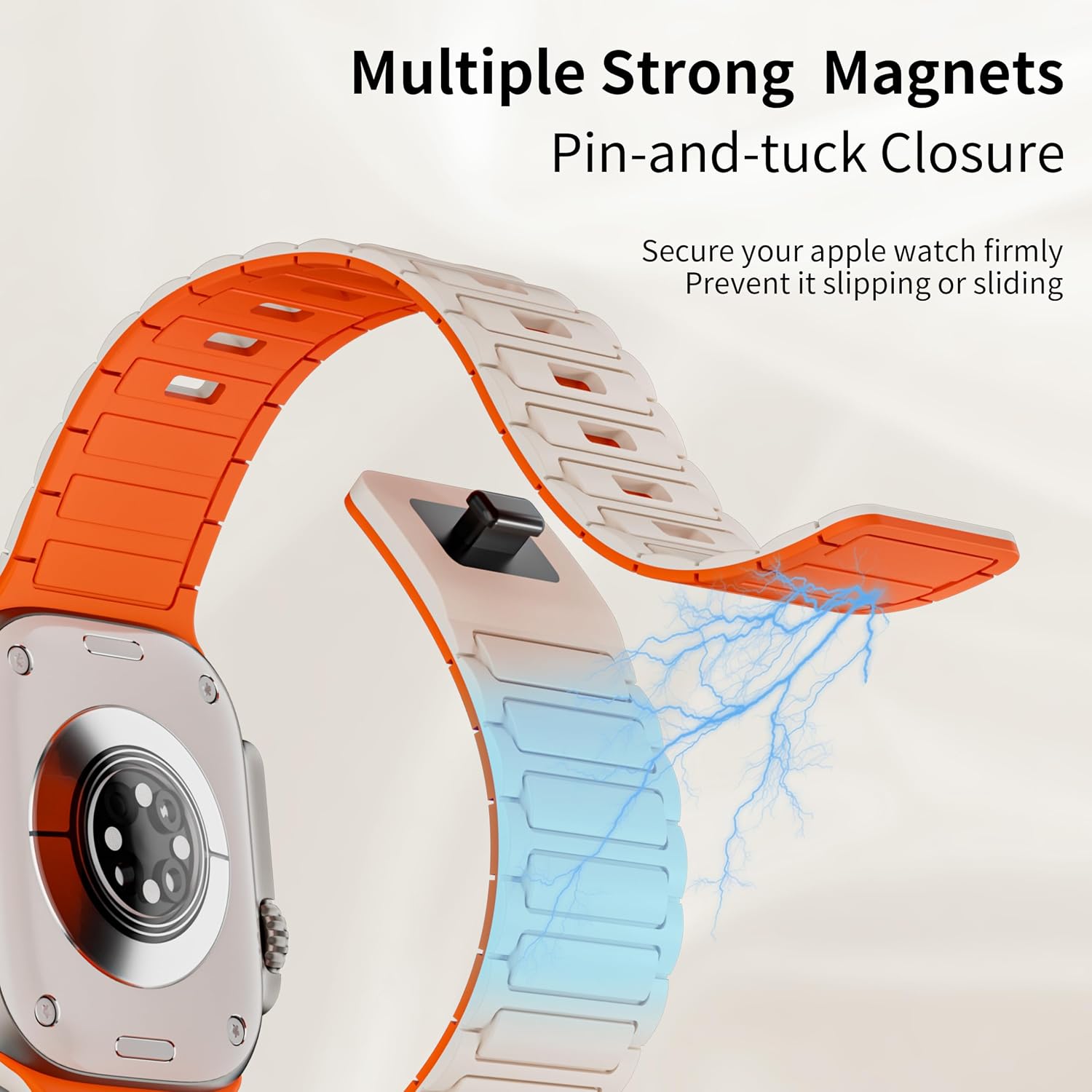 Thumbnail 4 de Magnetic Silicone Strap for Apple Watch (40–49mm): Dual Magnetic Clasp Sport Band