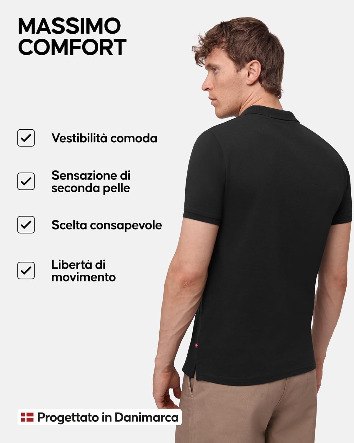 Detalle de DANISH ENDURANCE Polo da Uomo Maniche Corte in Cotone Biologico Premium – Comfort e Stile per l’Estate