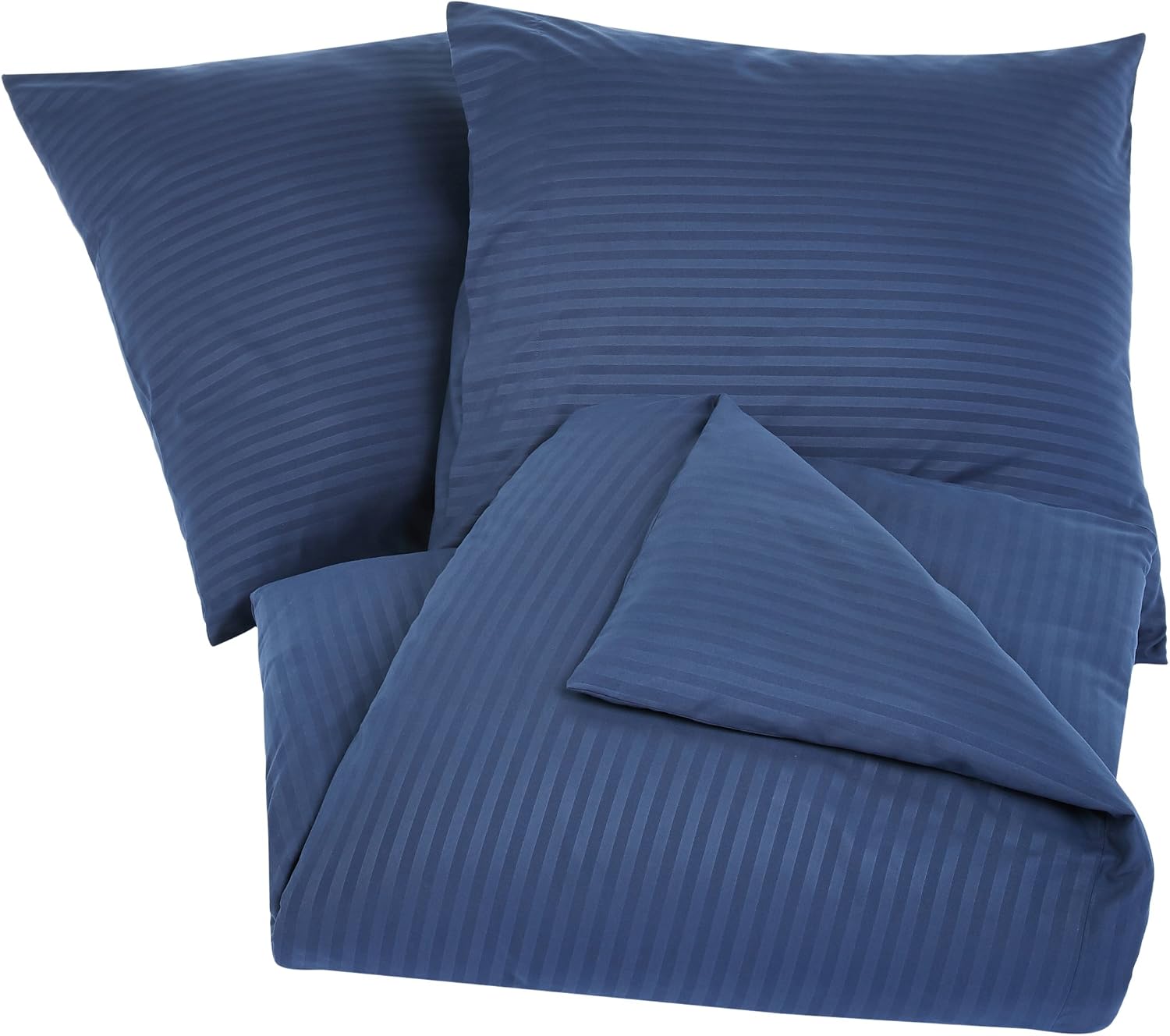 Thumbnail 2 de Amazon Basics Bettwäsche 3-teilig Mikrofaser, 200x200 cm, marineblau gestreift