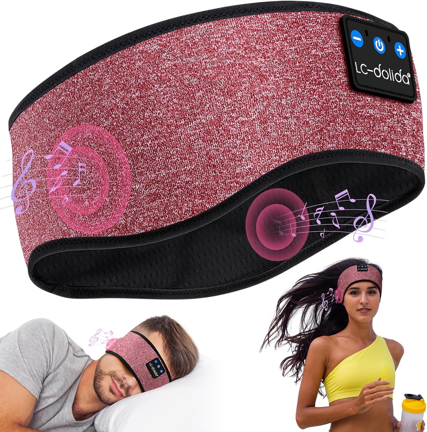 Thumbnail 6 de LC-dolida Sleep Headphones Bluetooth with Sleep Mask and Thin HD Stereo Speakers