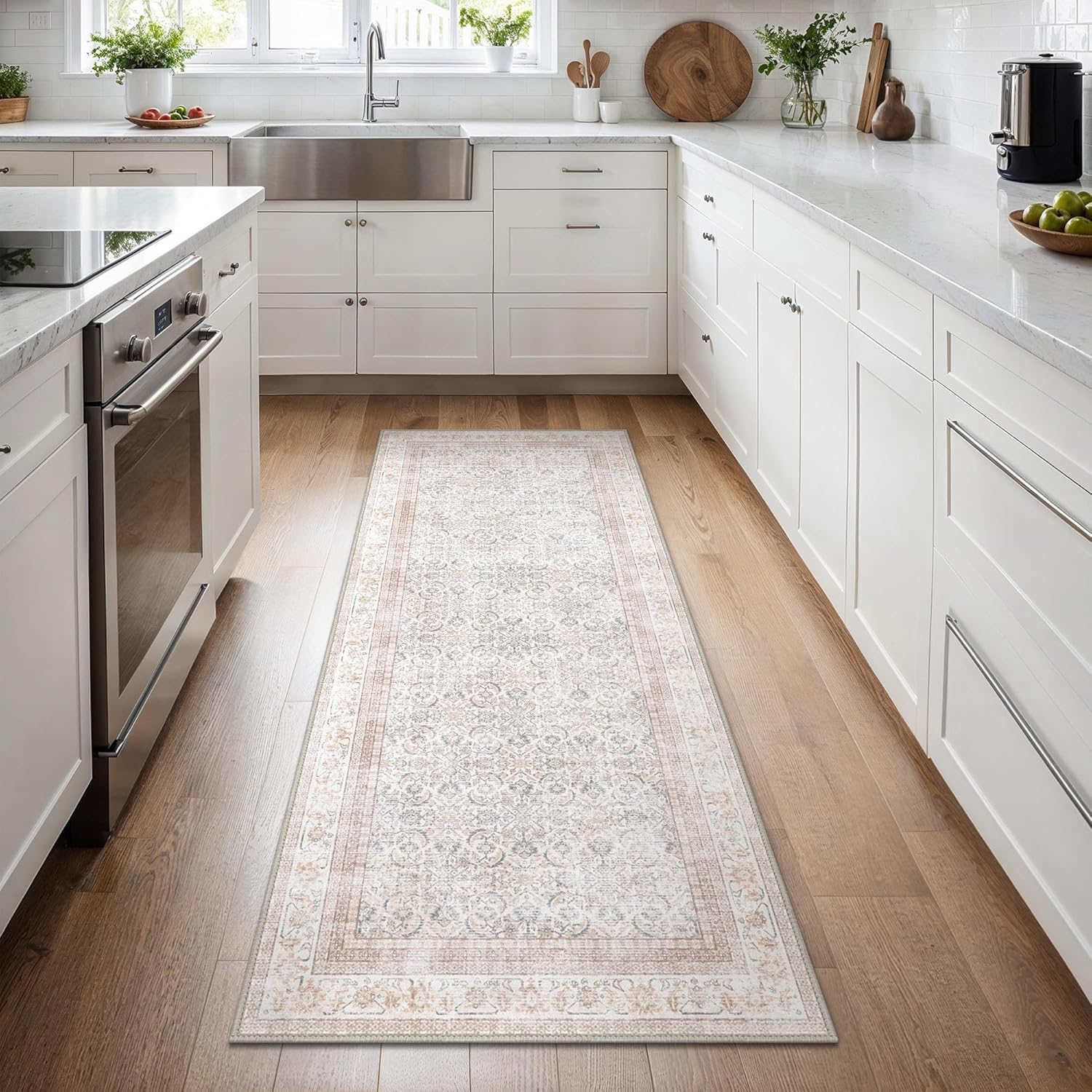 Thumbnail 6 de BEIMO 60x180cm Vintage Boho Area Rug – Non-Slip, Machine Washable, Short Pile in Beige