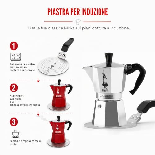 Detalle 2 de Bialetti Piattello A Induzione 13 Cm, Argento: Adattatore in acciaio per uso su piani a induzione