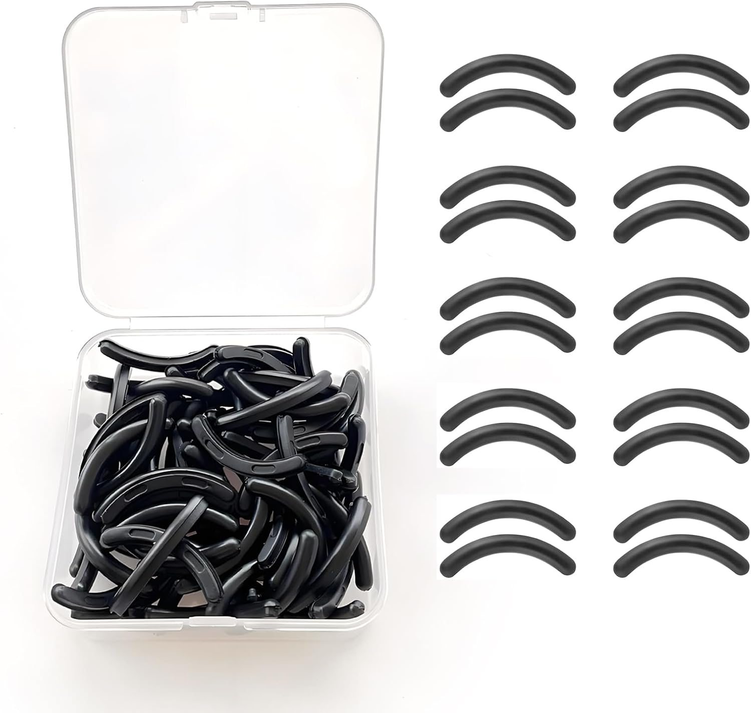 Detalle de 100 Pcs Eyelash Curler Refills – Rubber Replacement Pads for Enhanced Lash Comfort (Black)
