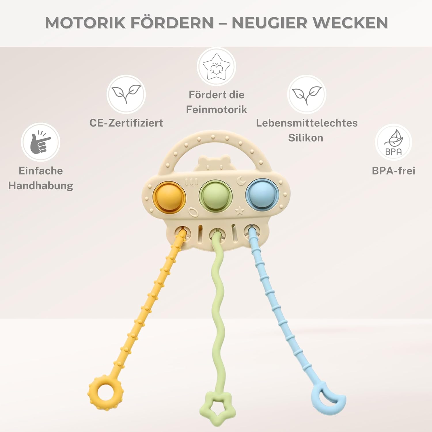 Thumbnail 5 de CAJA Motorikspielzeug Baby ab 6 Monaten – sensorisches Silikonspielzeug mit Greif- und Pop-it-Effekt