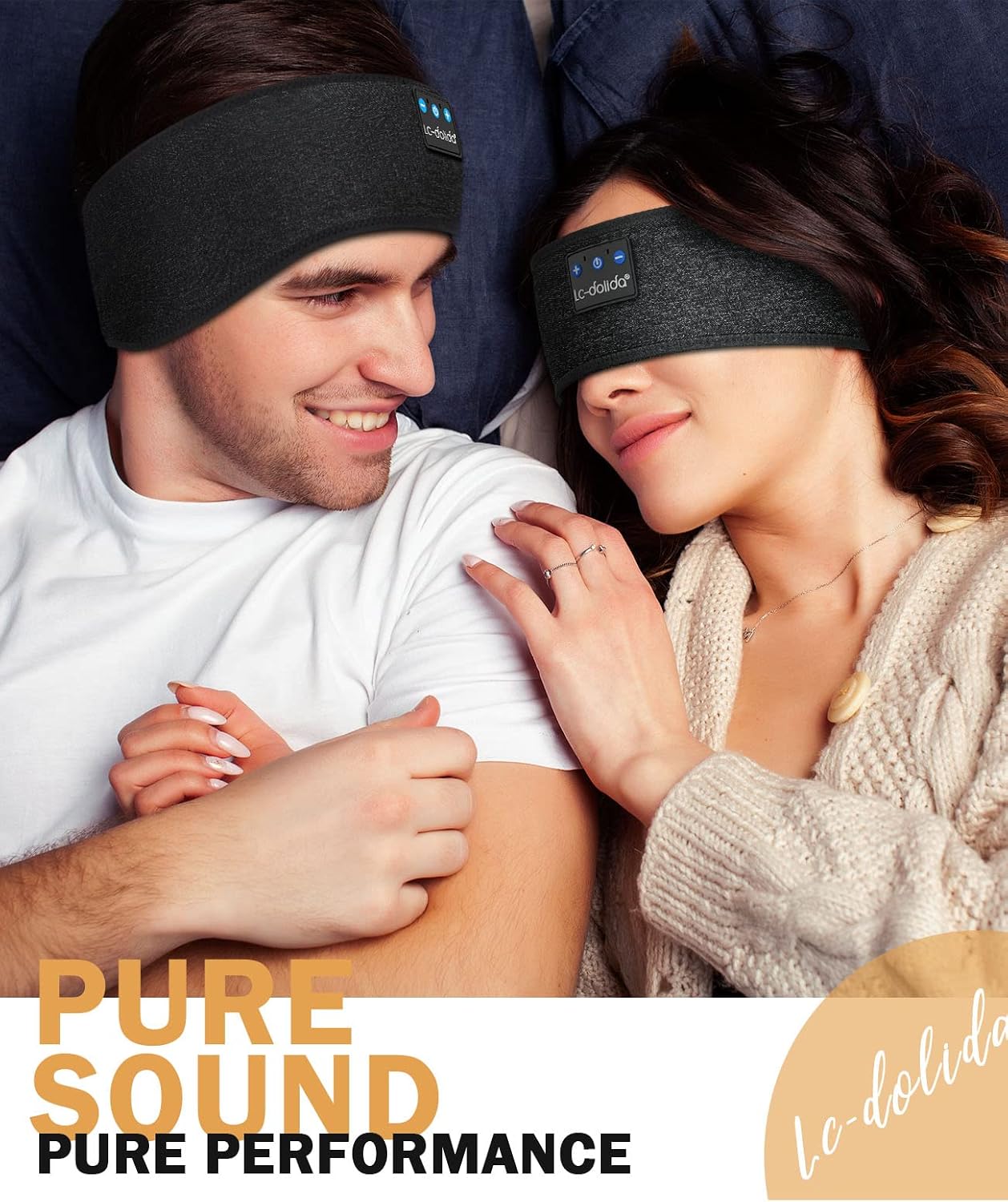 Detalle 2 de LC-dolida LC003 Sleep Headband with Bluetooth Audio, USB-C Charging and Sleep Mask