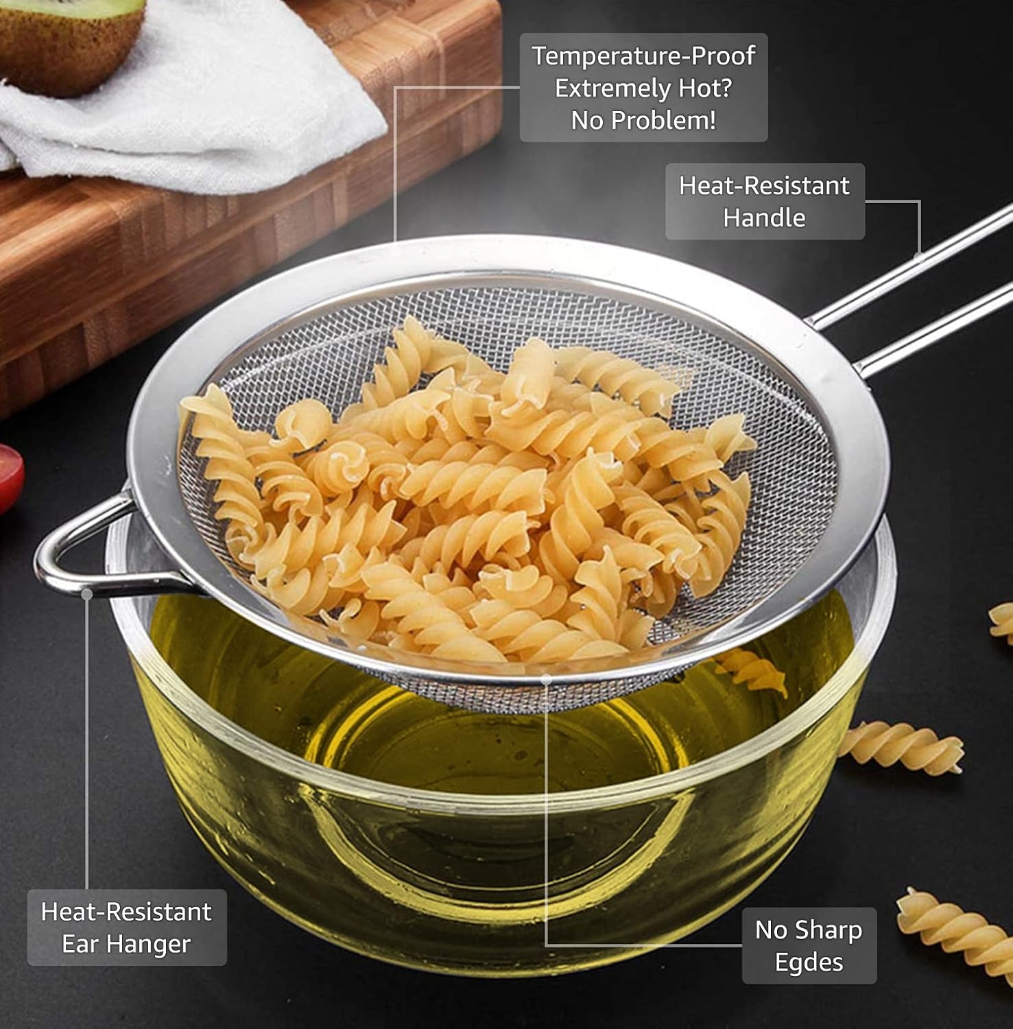 Thumbnail 4 de Sieve/Strainer (Pack of 3) | 8cm, 12cm & 18cm | Marine-Grade Stainless Steel Finest Mesh