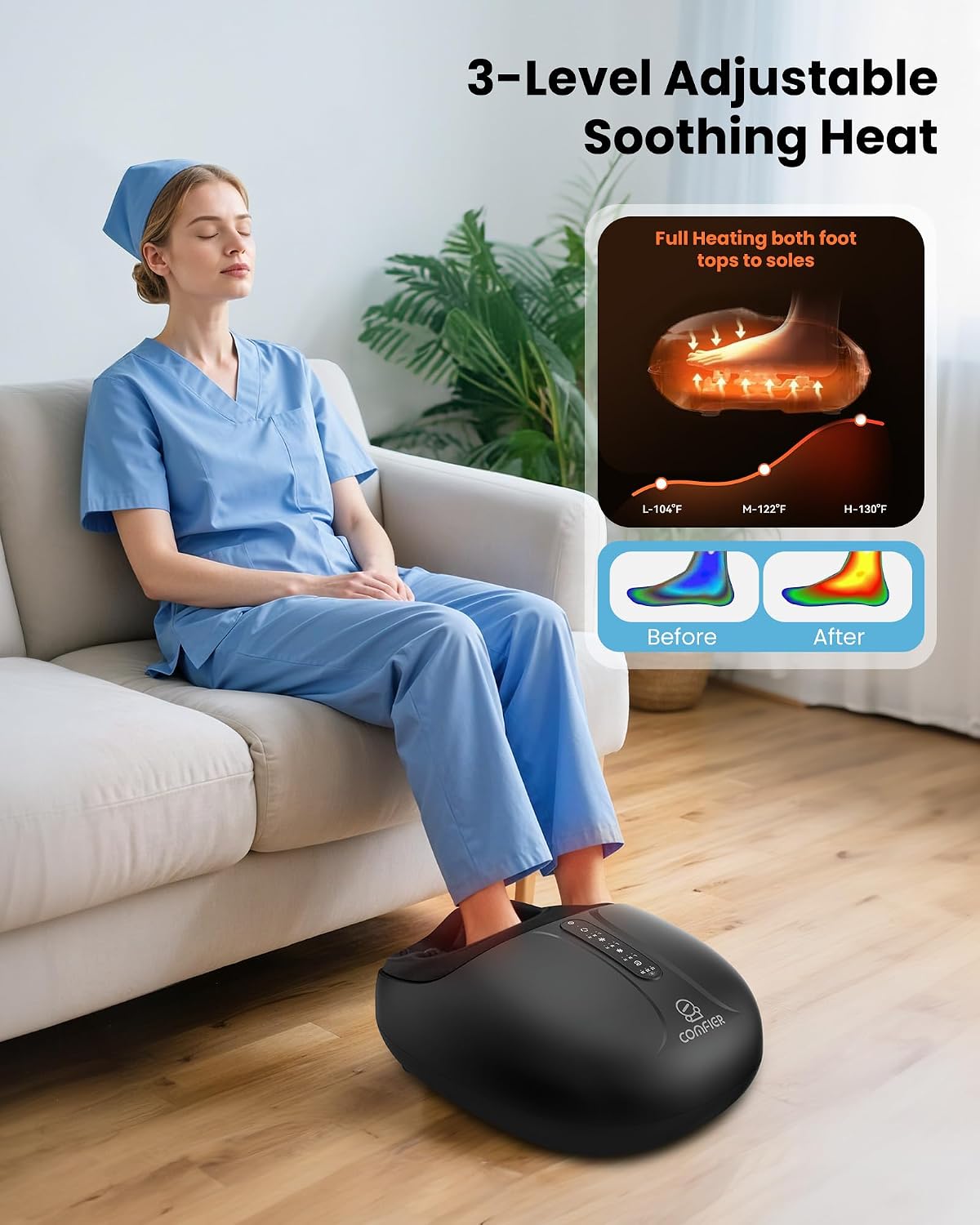 Detalle 2 de COMFIER Shiatsu Fußmassagegerät mit Wärme 46