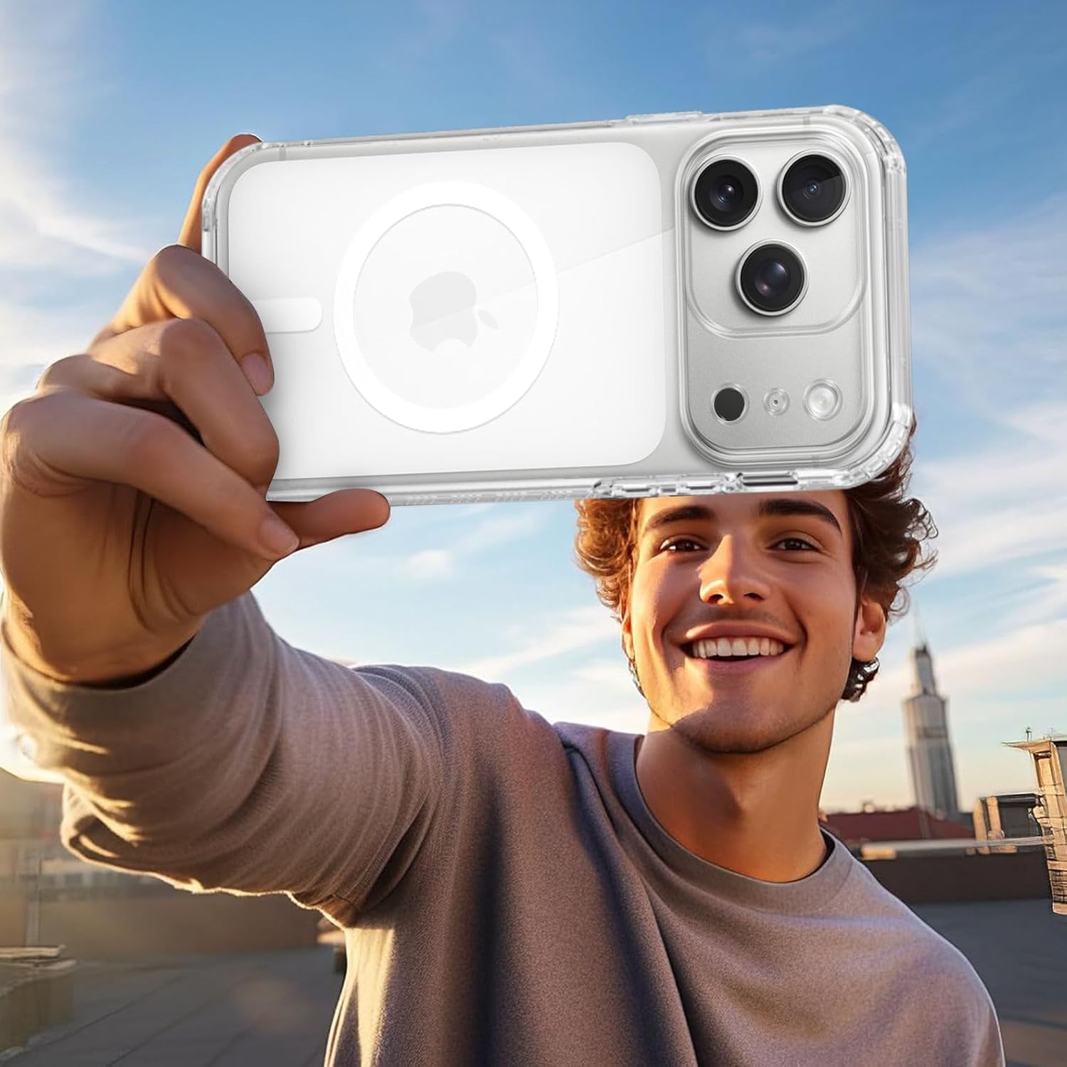 Thumbnail 6 de XTCASE Coque magnétique transparente pour iPhone 17 Pro – Protection 360° avec écran intégré