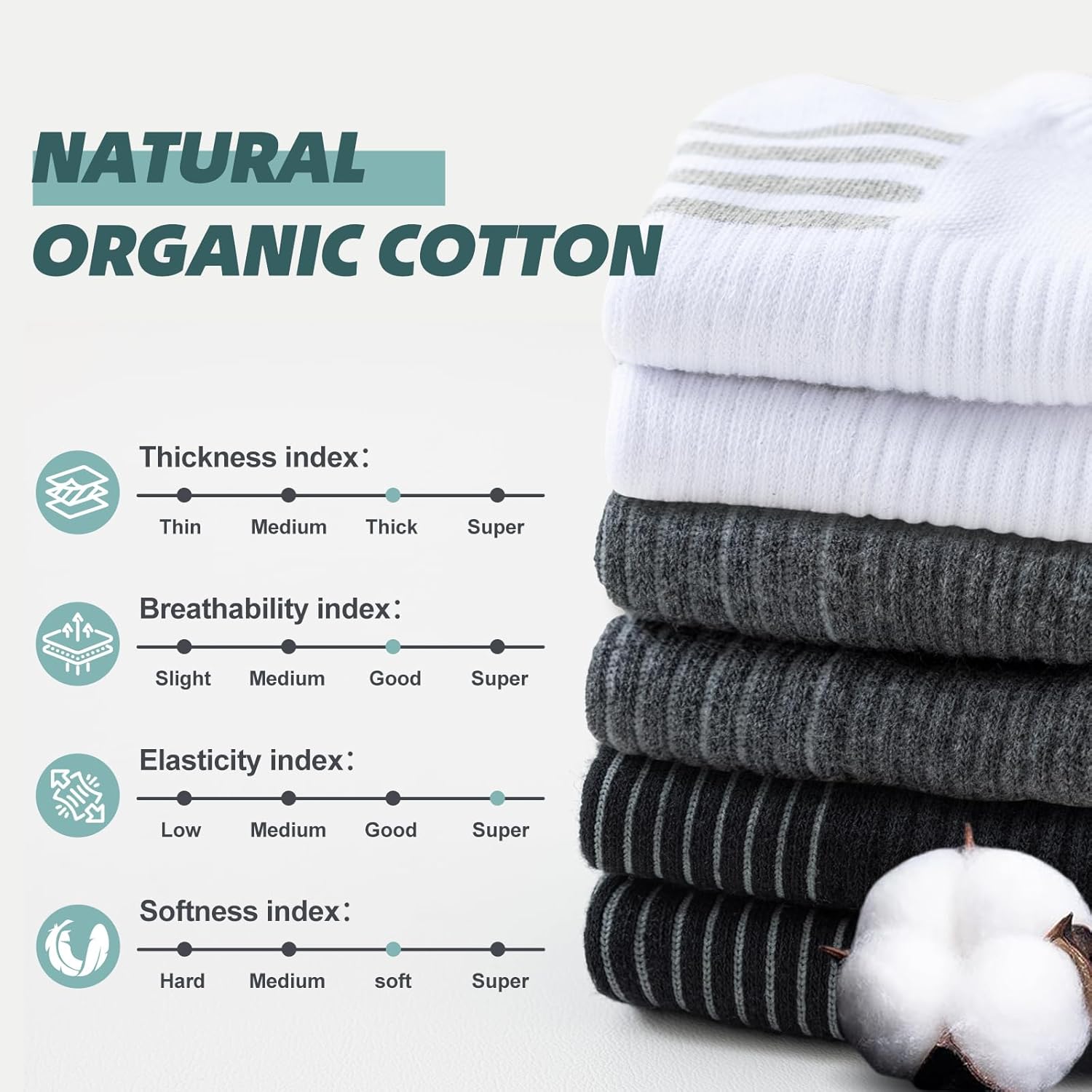 Thumbnail 4 de Stoeury Calzini Uomo Donna Corti in cotone (6 paia) anti-vescica per running, palestra e lavoro