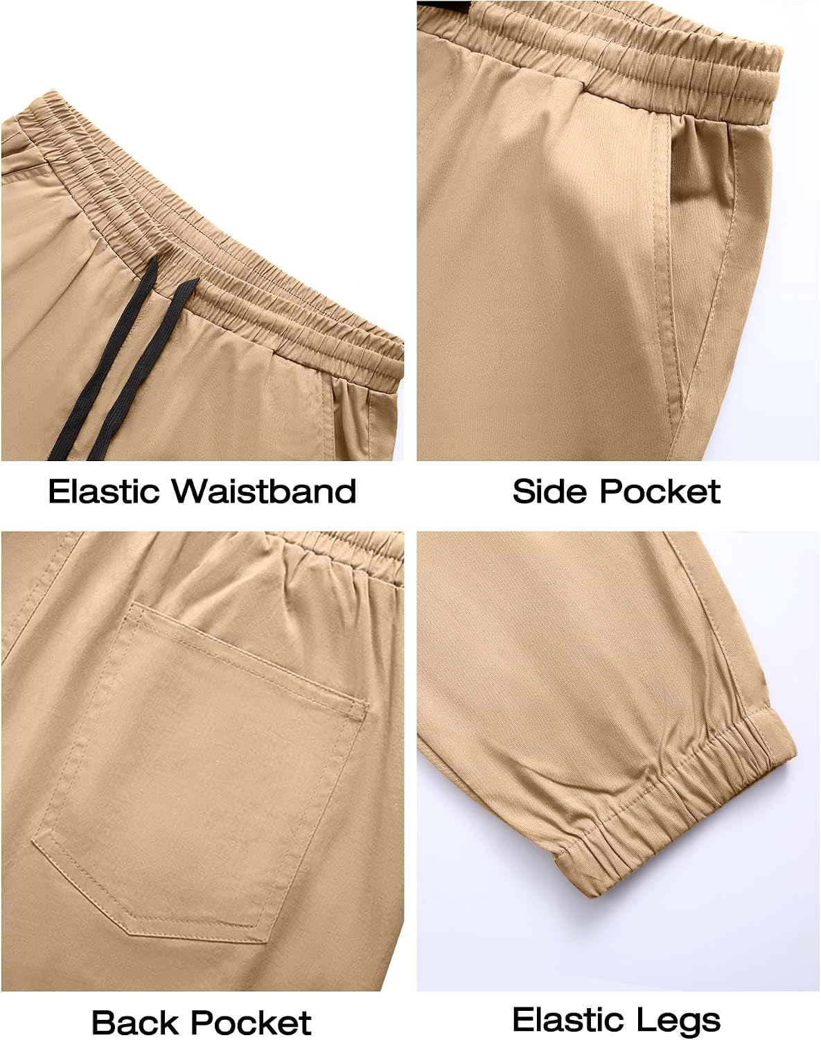 Detalle de HOTake MBC252405012 Men's Casual Chino Jogger Pants, Tapered Fit