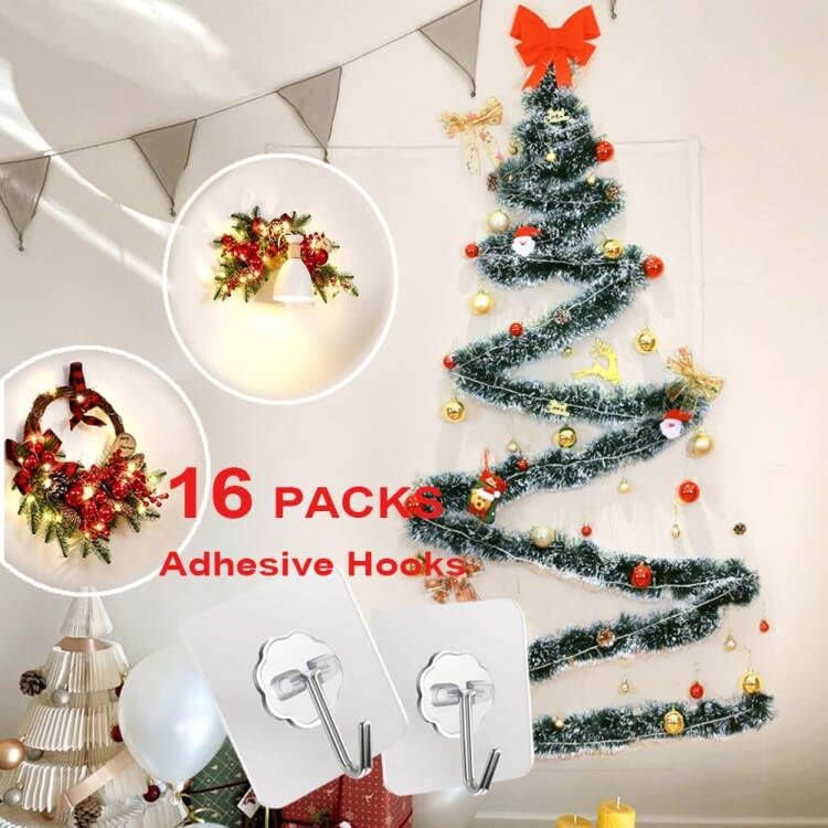 Thumbnail 6 de ZESLMG Adhesive Wall Hooks, 16-Pack, Clear, 22-Pound Maximum Capacity