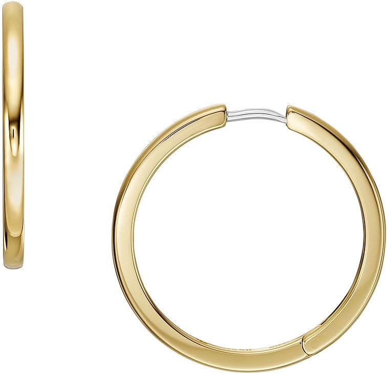 Thumbnail 3 de Fossil Orecchini da donna in acciaio inox dorato, chiusura a cerchio