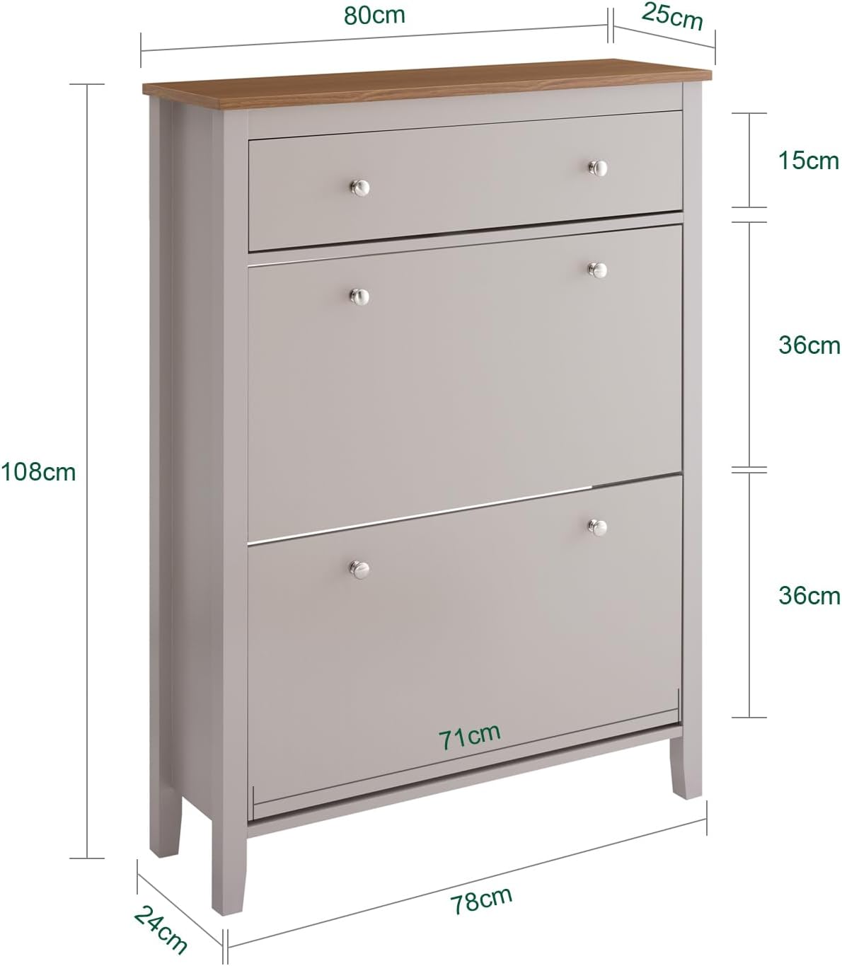 Detalle de SoBuy Meuble Chaussure Entrée – Grand rangement 12 paires, MDF E1, Marron clair (FSR89-KA)