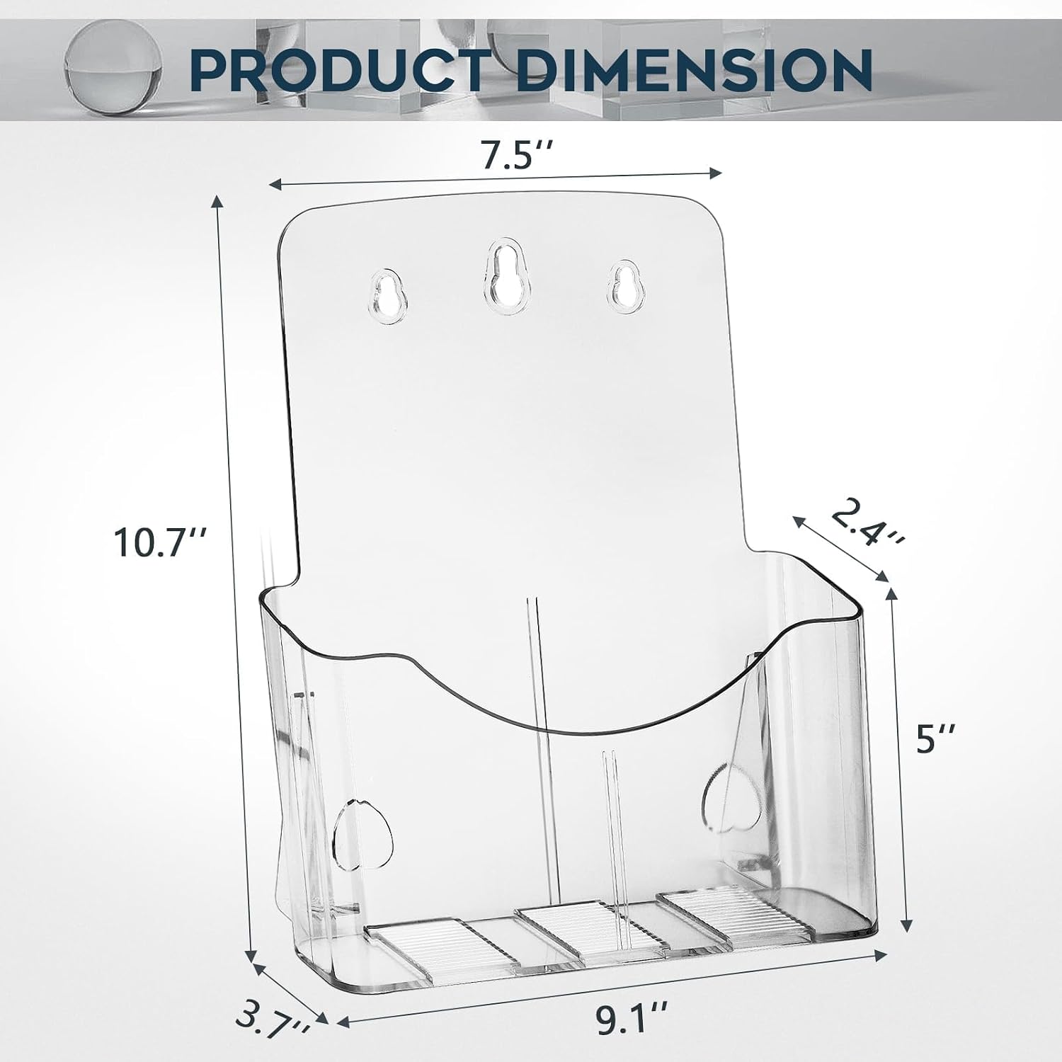 Detalle de xydstay Acrylic Brochure Holder, 8.5 x 11, Clear, 2-Pack
