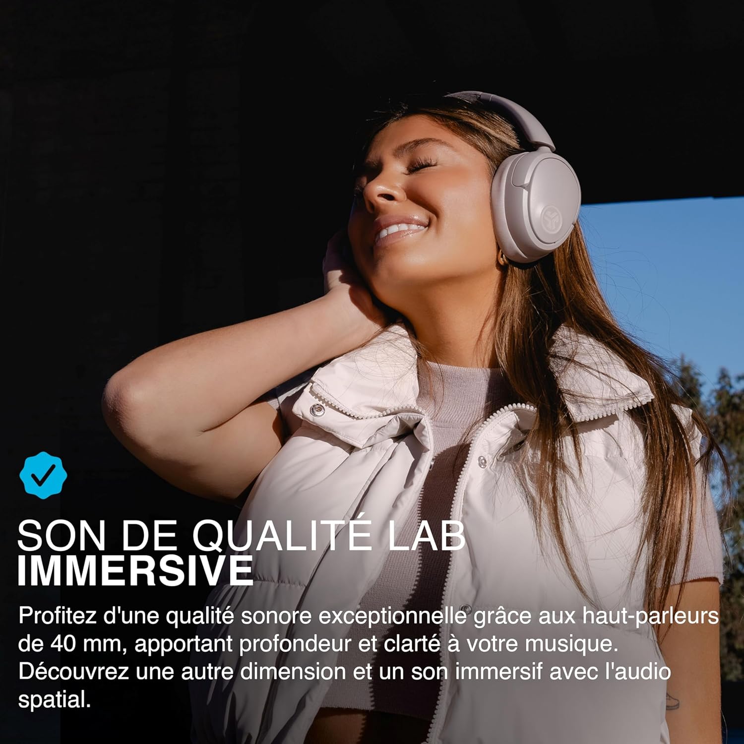 Thumbnail 3 de JLab JBuds LUX ANC : casque audio Bluetooth supra-auriculaire anti-bruit avec micro et mode Be Aware