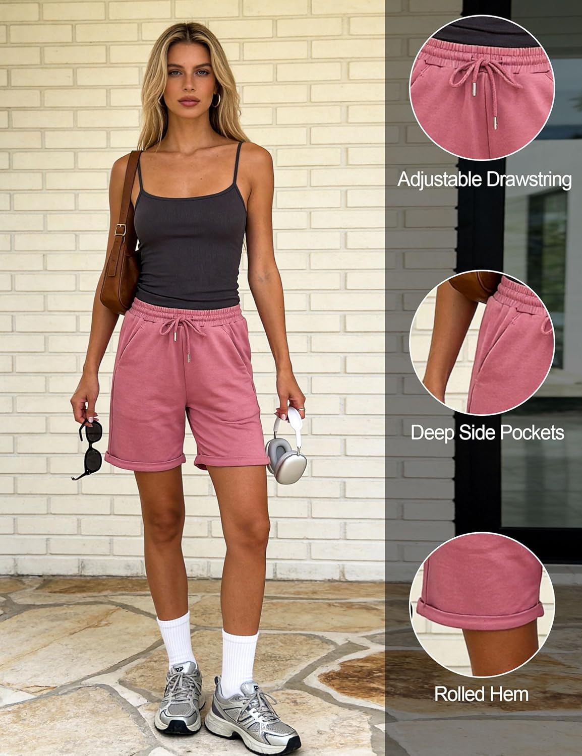 Thumbnail 3 de Litherday Short Sport Femme : bermuda de jogging court en coton avec poches