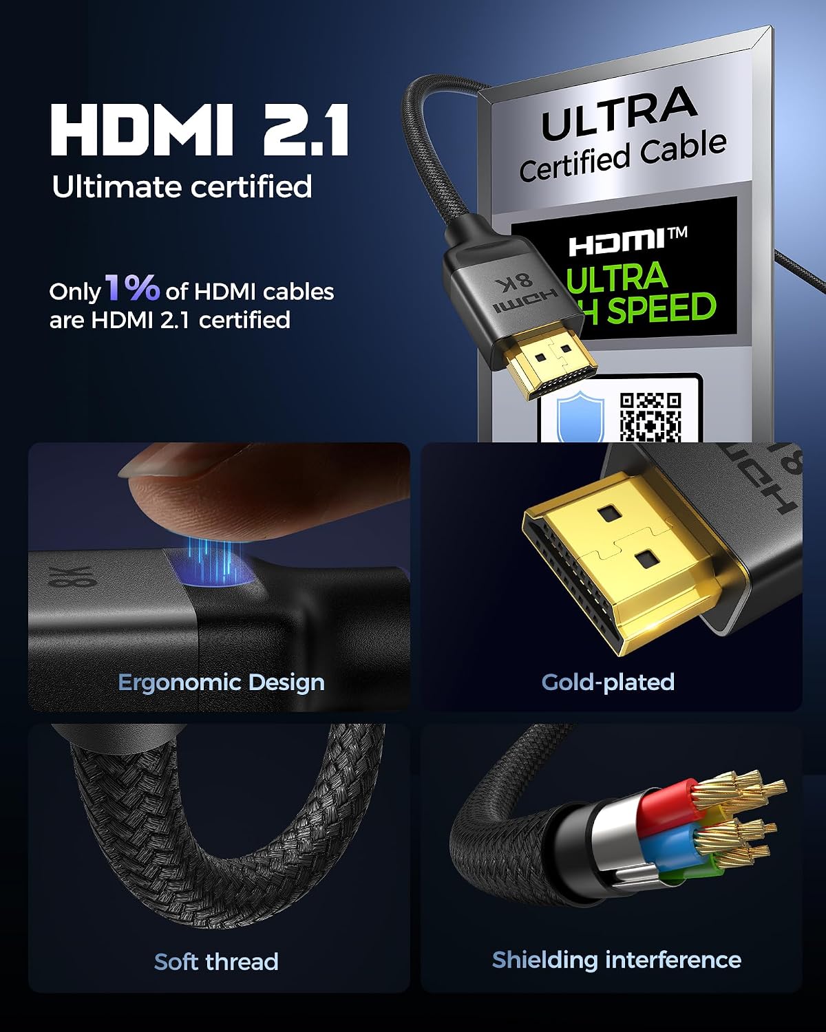 Detalle de Silkland 10K HDMI 2.1 Kabel 1m