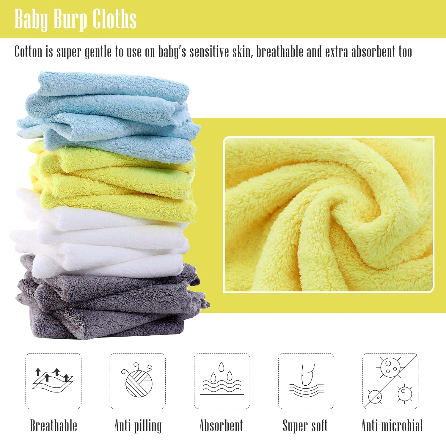 Detalle de Cute Castle Baby Washcloths, 16-Pack