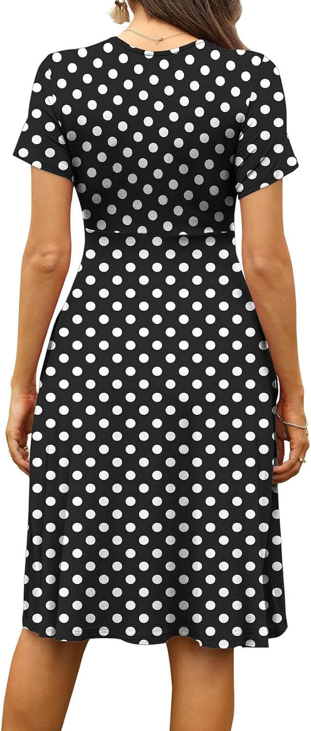 Detalle 2 de WEACZZY Women's Summer V-Neck Floral Dress with Pockets
