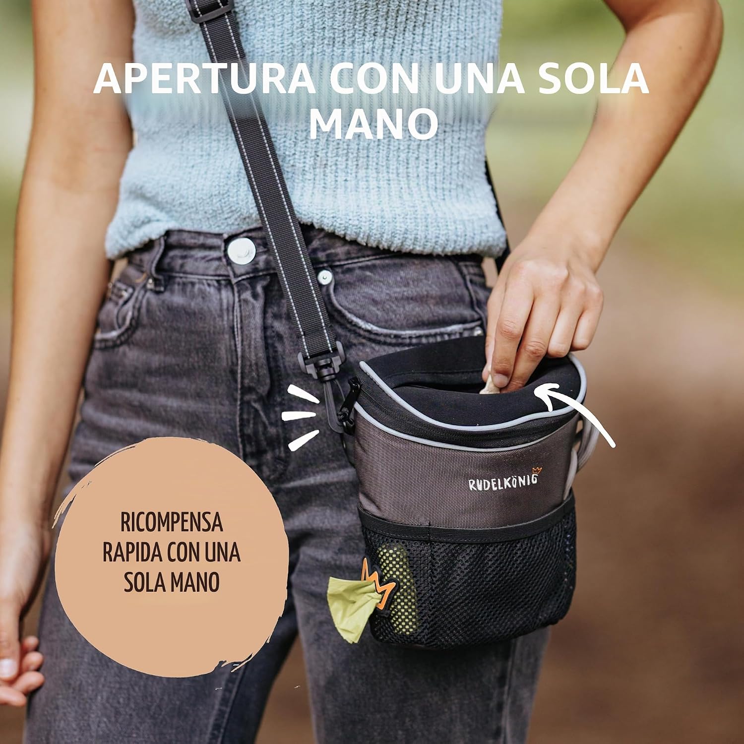Thumbnail 2 de Rudelkönig Borsa addestramento cane: marsupio portapastiglie multifunzionale con riflettori