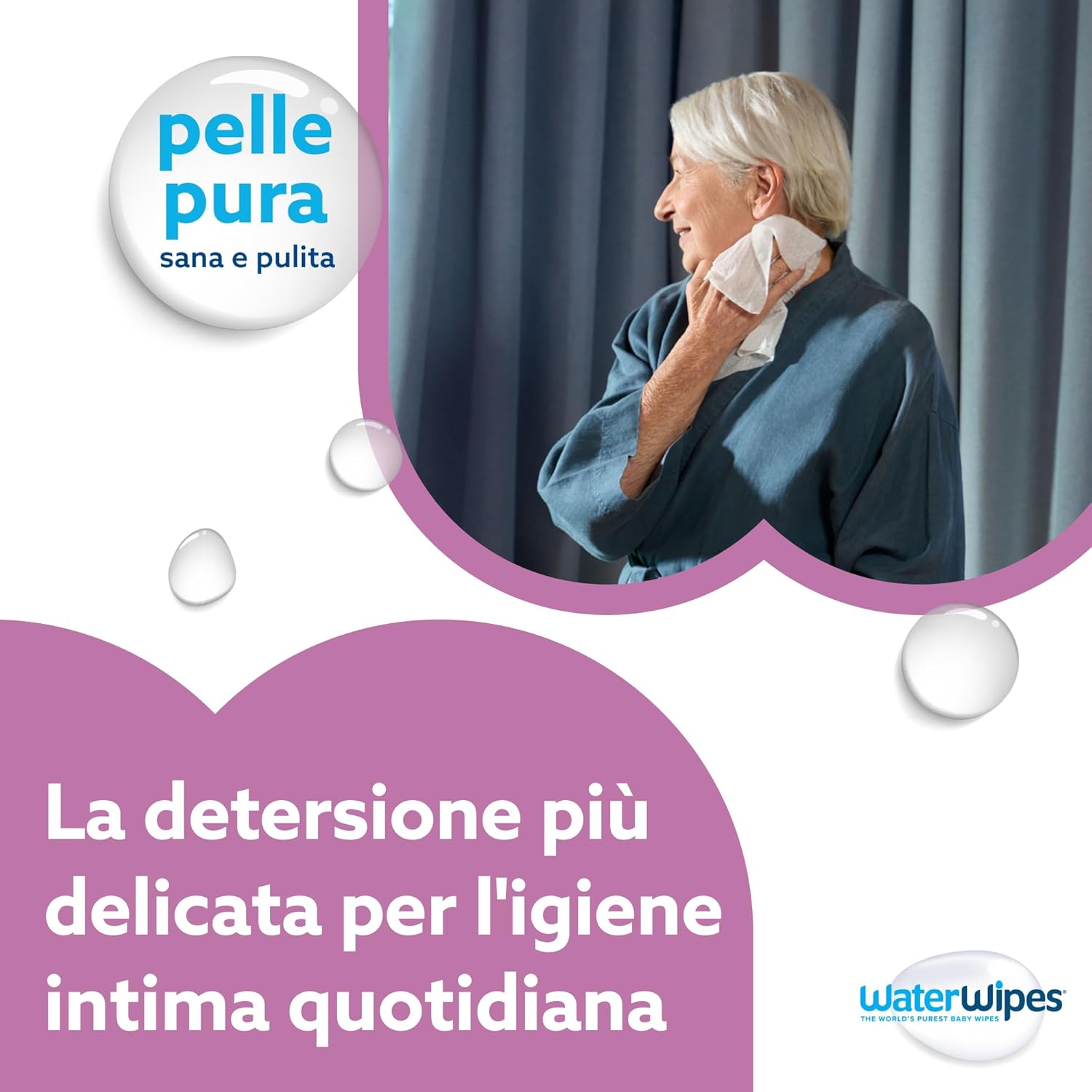 Detalle de WaterWipes Sensitive+ Body & Intimate Wipes – 180 pezzi (6 confezioni) per una cura delicata della pelle