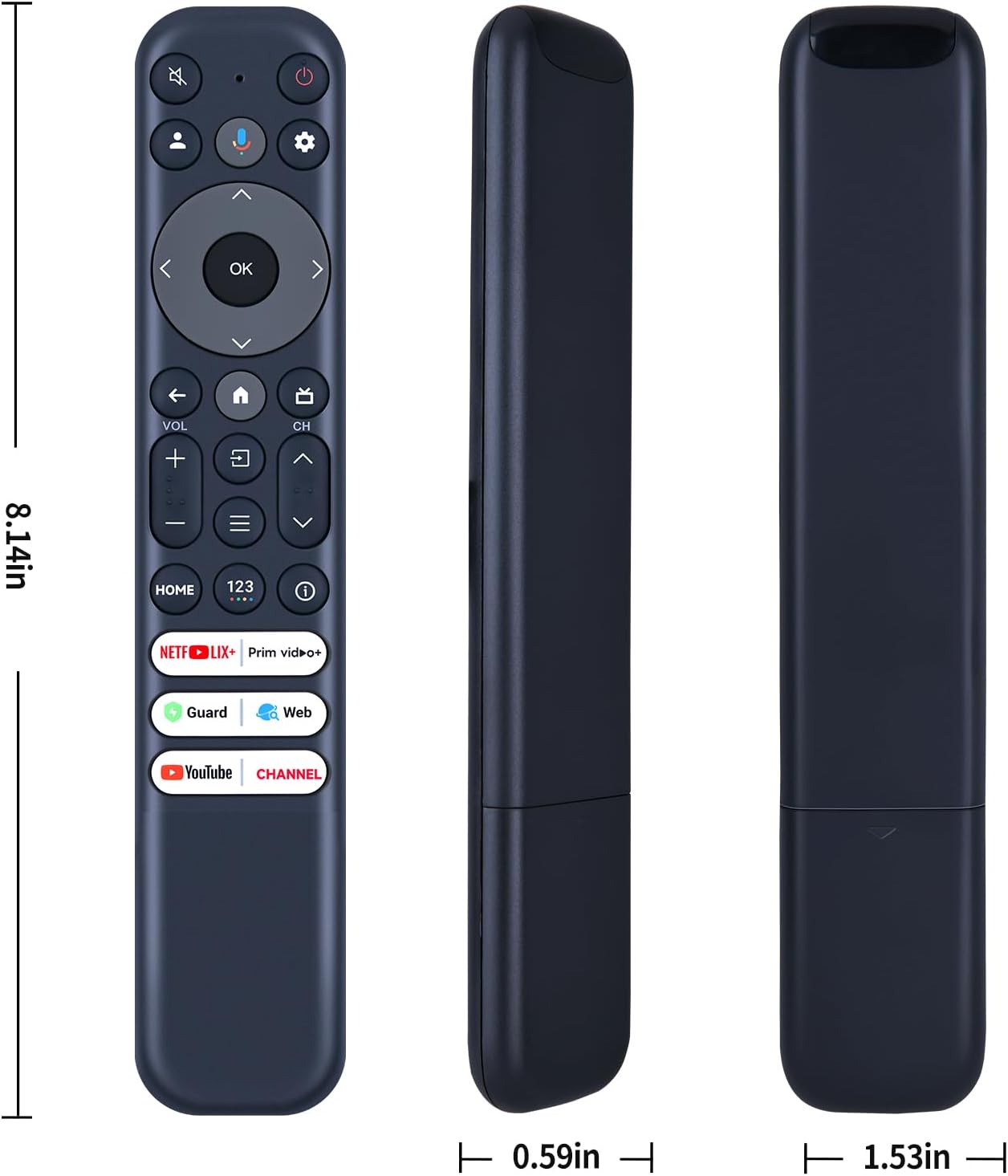 Thumbnail 2 de TCNOUMT RC813 FMBB IR Replacement Remote Control for TCL TVs (No Voice Control)