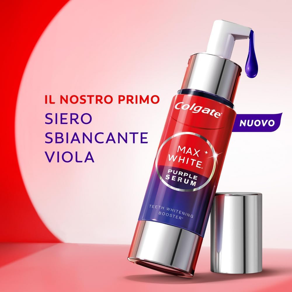 Detalle 2 de Colgate Max White Purple Serum 40ml – Booster sbiancante istantaneo con tecnologia di correzione del colore