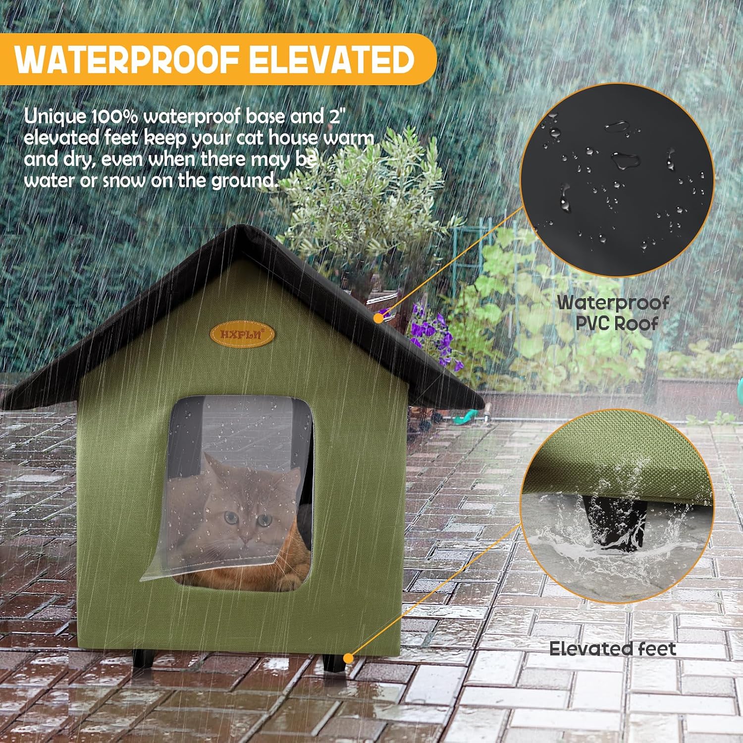 Detalle de Heated Outdoor Cat House Green