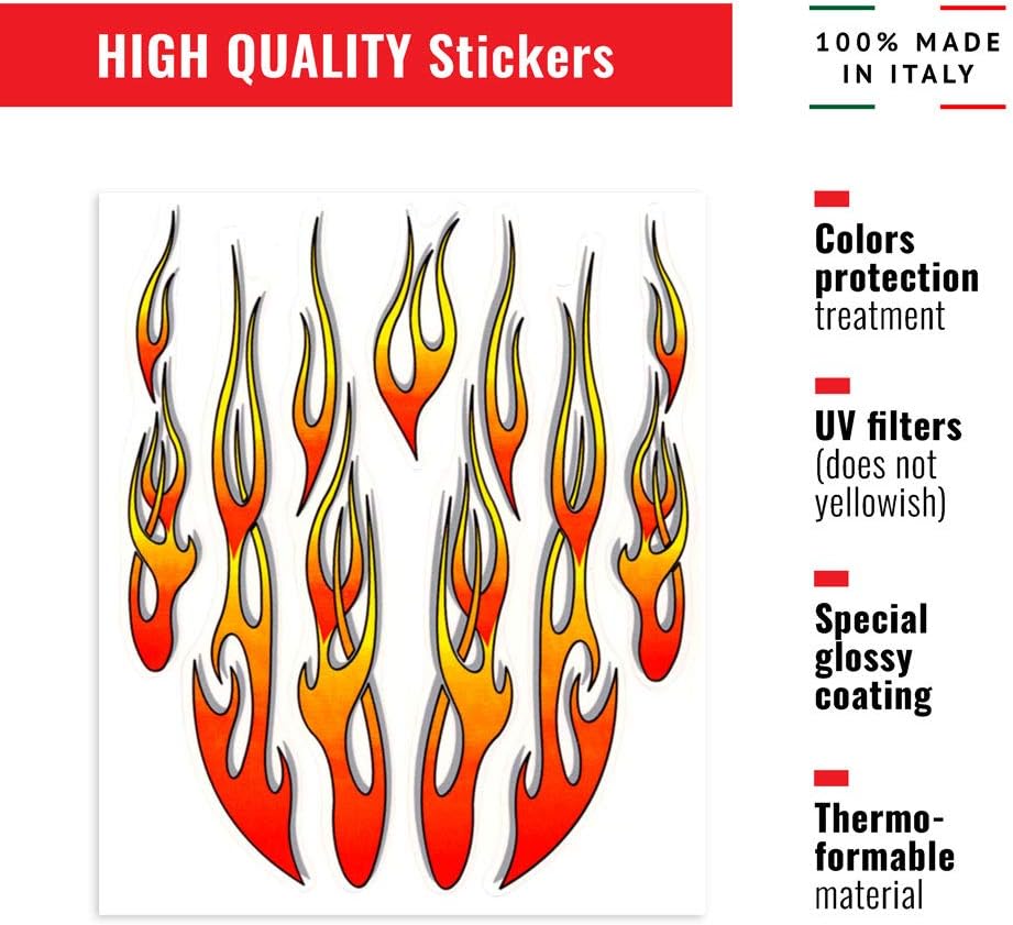 Detalle de 4R Quattroerre.it 32100 Adesivo Stickers Fiamme 20 x 24 cm