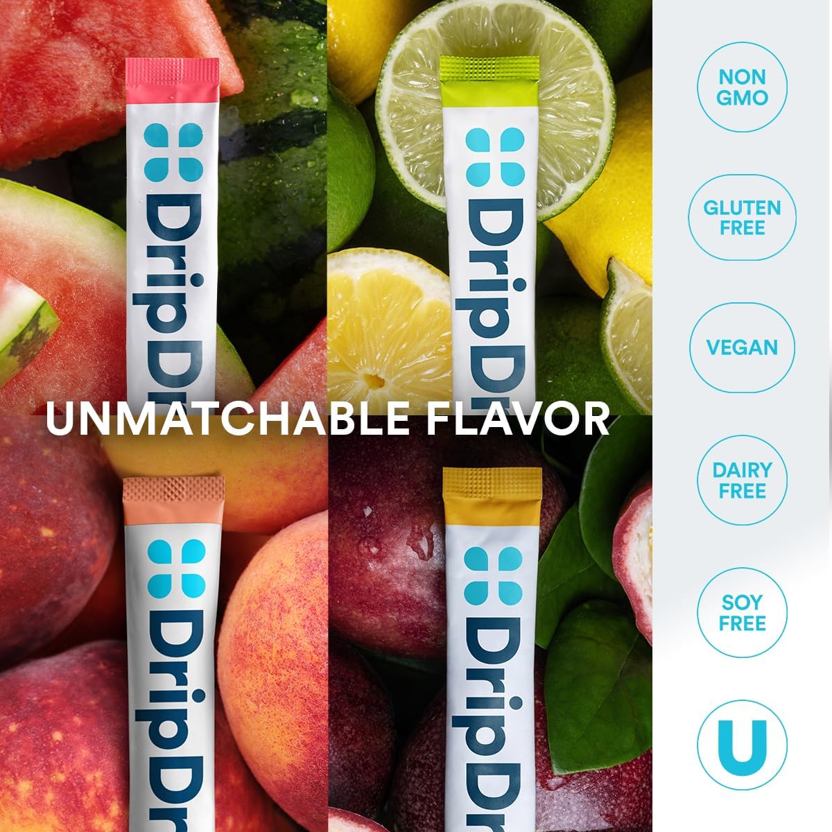 Detalle de DripDrop Hydration Packets - Variety Zero Classic (Sugar-Free) Electrolyte Drink Mix