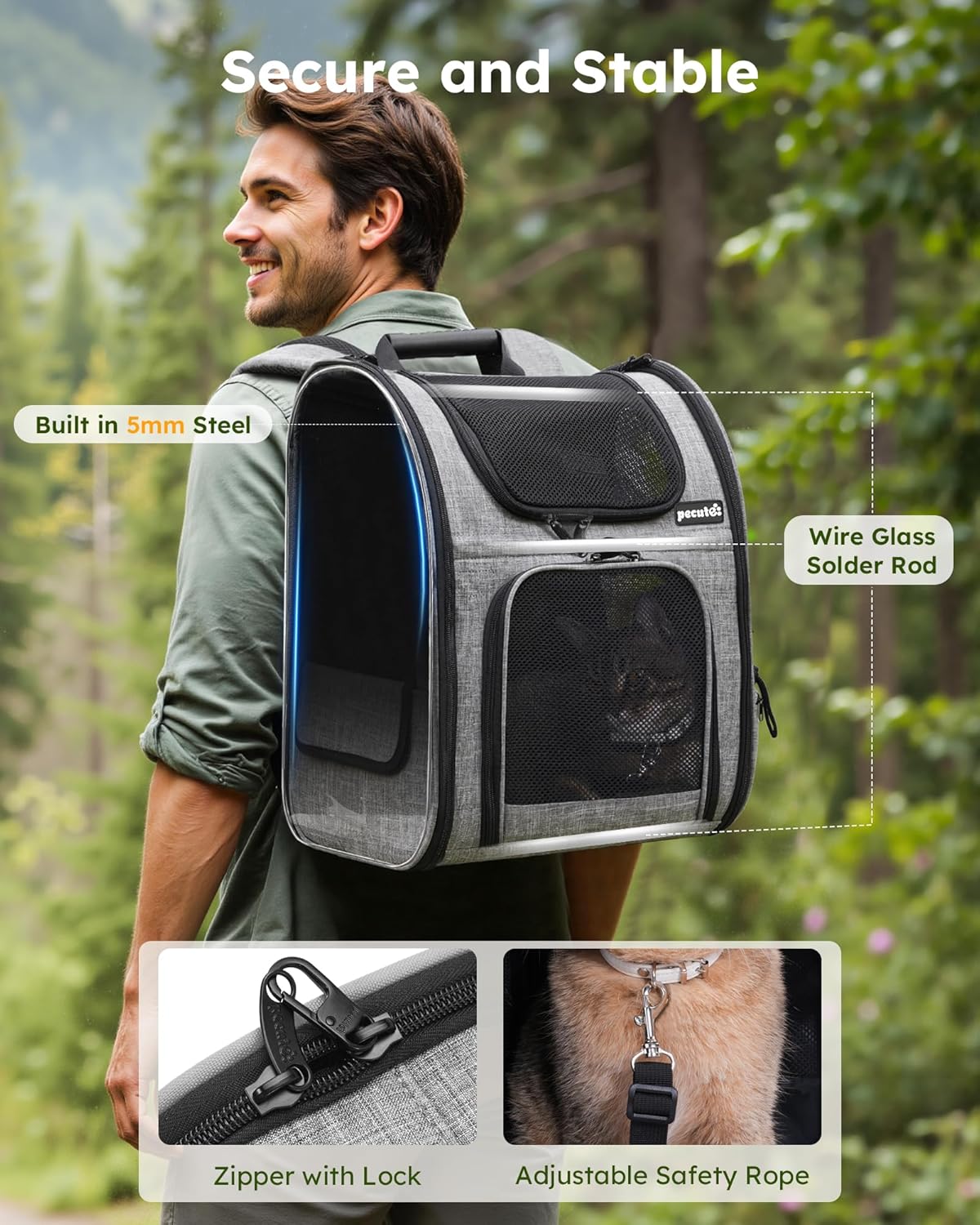 Thumbnail 3 de Pecute Cat Carrier Dog Backpack for 8KG