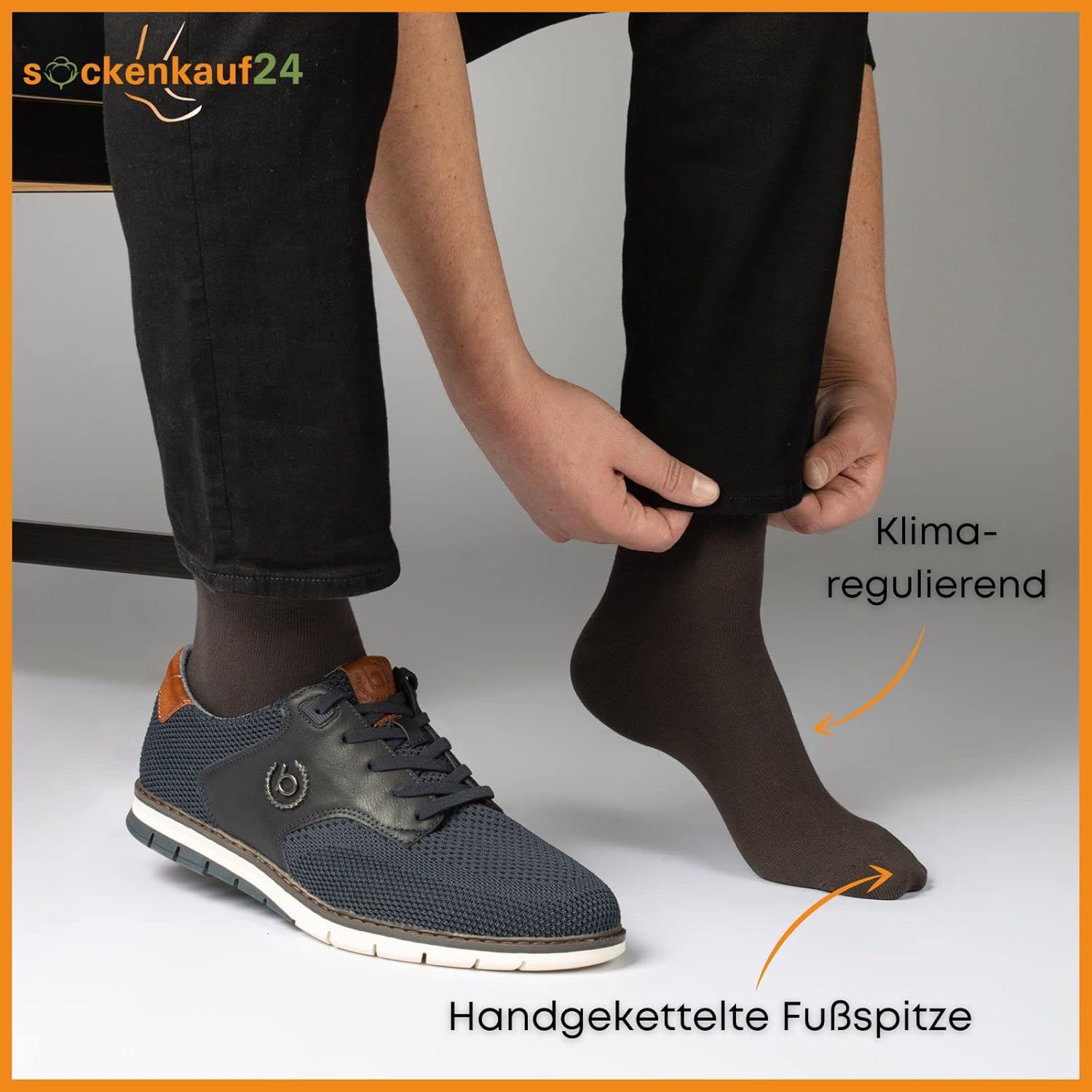 Detalle 2 de sockenkauf24 10 Paar Business-Socken aus 100% Baumwolle (Herren & Damen) ohne Naht