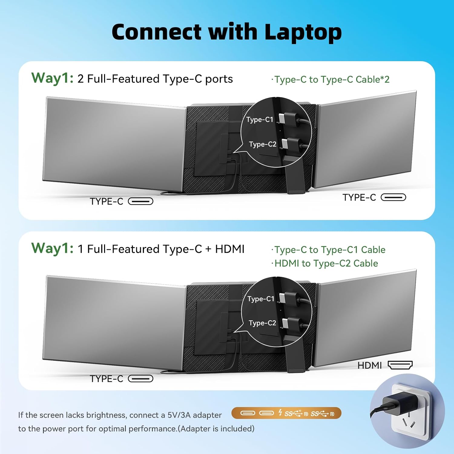 Thumbnail 3 de DZVW P8 15.6-Inch Laptop Screen Extender, FHD 1080p IPS, Matte Display