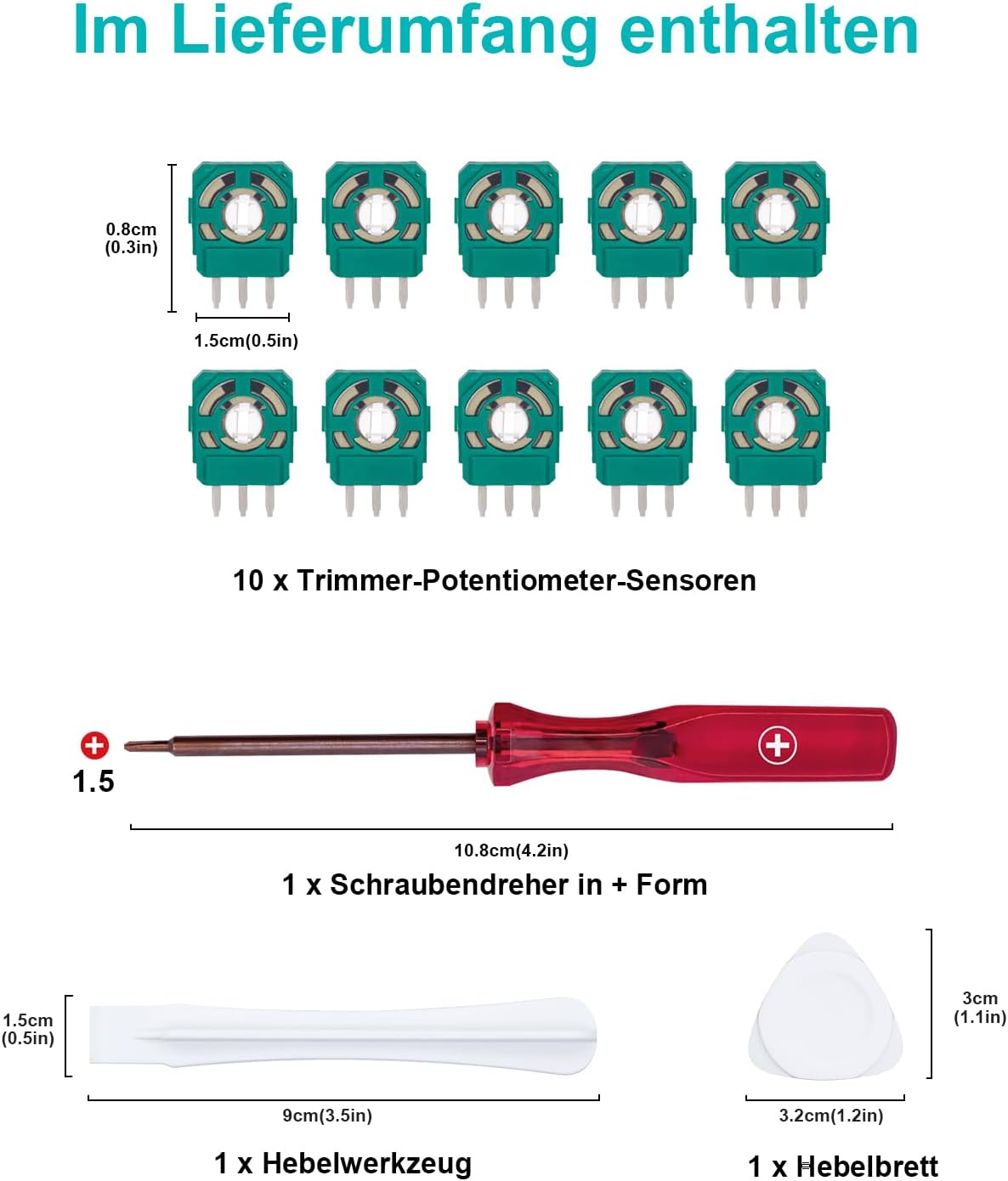 Thumbnail 5 de McBazel 2,3K Ersatz-Trimmer-Potentiometer Sensor-Set für PS5 Controller (inkl. Werkzeug)