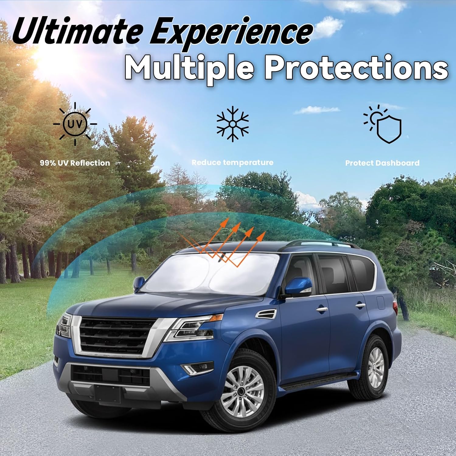 Detalle de PAIMOHO Windshield Sun Shade for Nissan Armada
