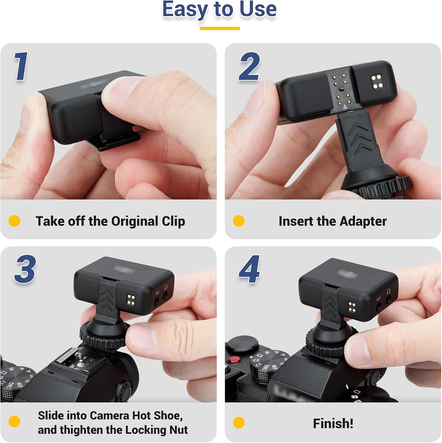 Detalle de JJC Kaltschuh-Schraubadapter für DJI Mic – Profi-Kameraadapter mit 1/4-20 Stativgewinde