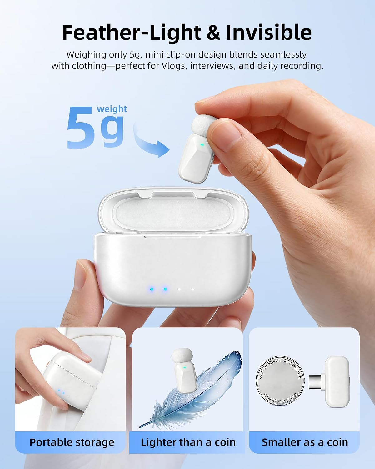 Detalle 2 de Blinfada Mini 2 wireless lavalier microphones