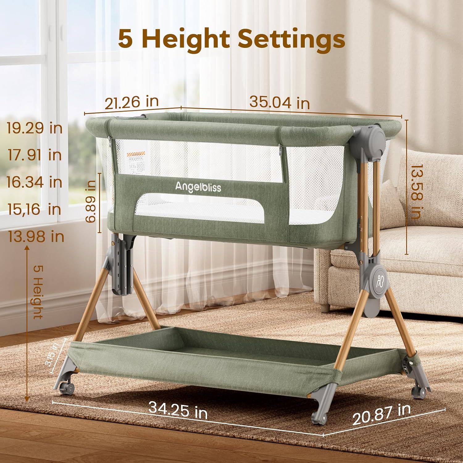 Detalle 2 de ANGELBLISS Baby Bassinet 3-in-1