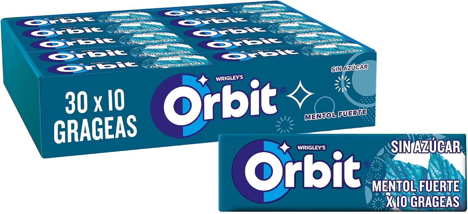 Detalle 2 de Orbit Chicles Eucalipto - Paquete de 30 unidades 🍃
