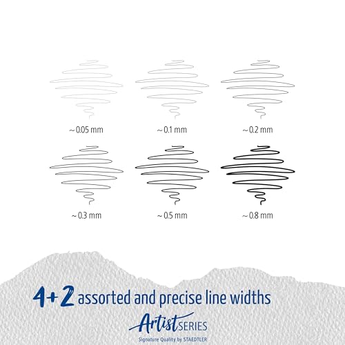 Thumbnail 6 de Staedtler Pigment Liner 5+1 Set 308 SB6P: 6 penne fineliner con punte da 0,05–0,8 mm in nero