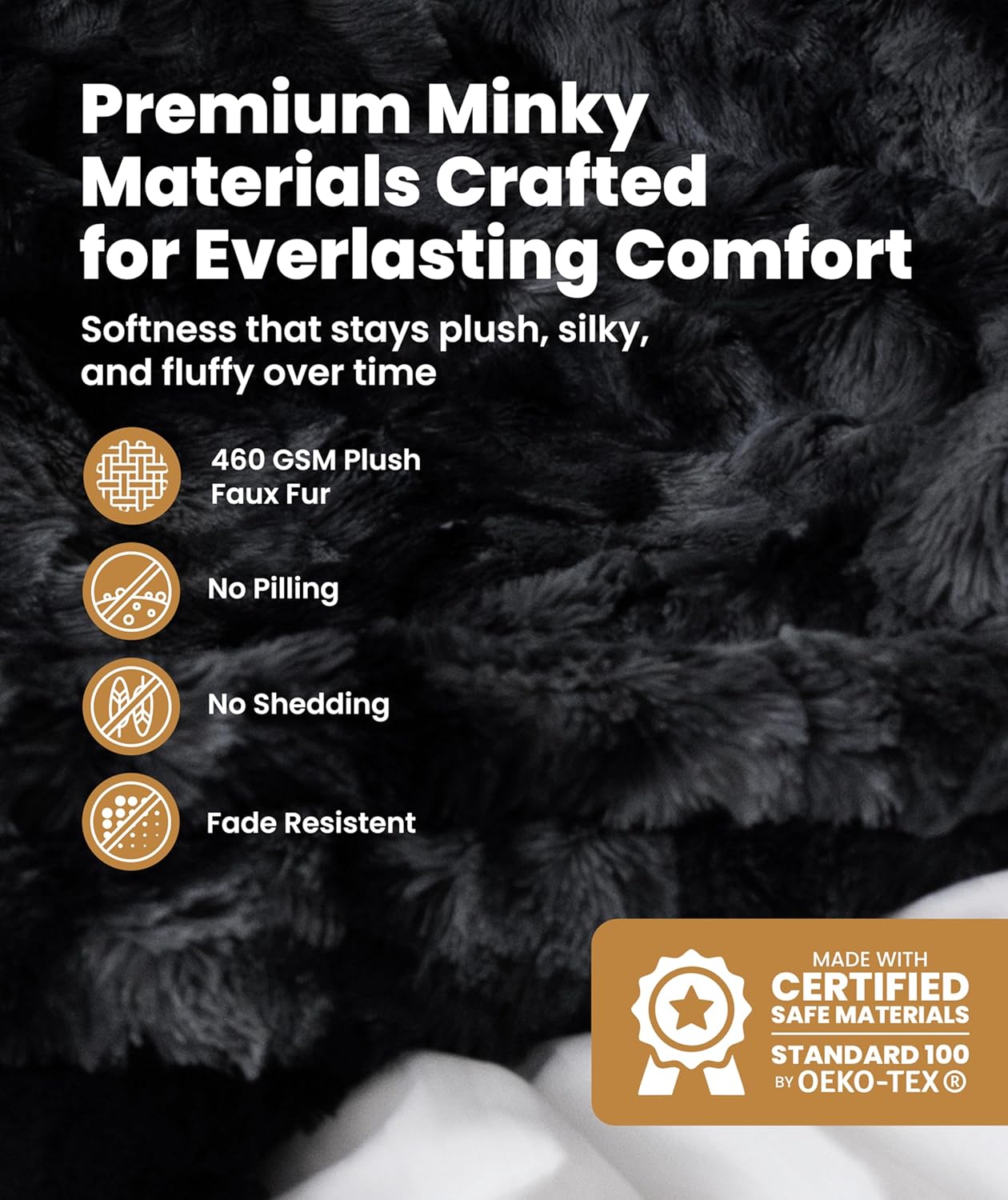 Thumbnail 1 de Everlasting Comfort Soft & Comfortable Black Faux Fur Throw Blanket (50"x65")